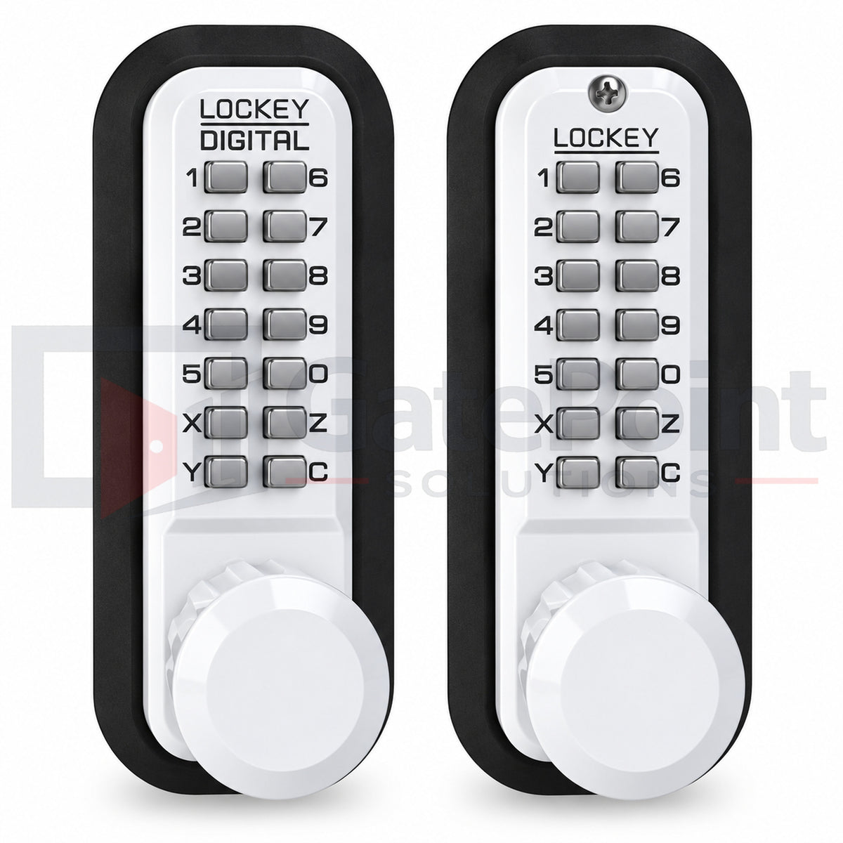 LockeyUSA 2830DC White Double Combination Mechanical Keyless Knob Gate Lock with Passage