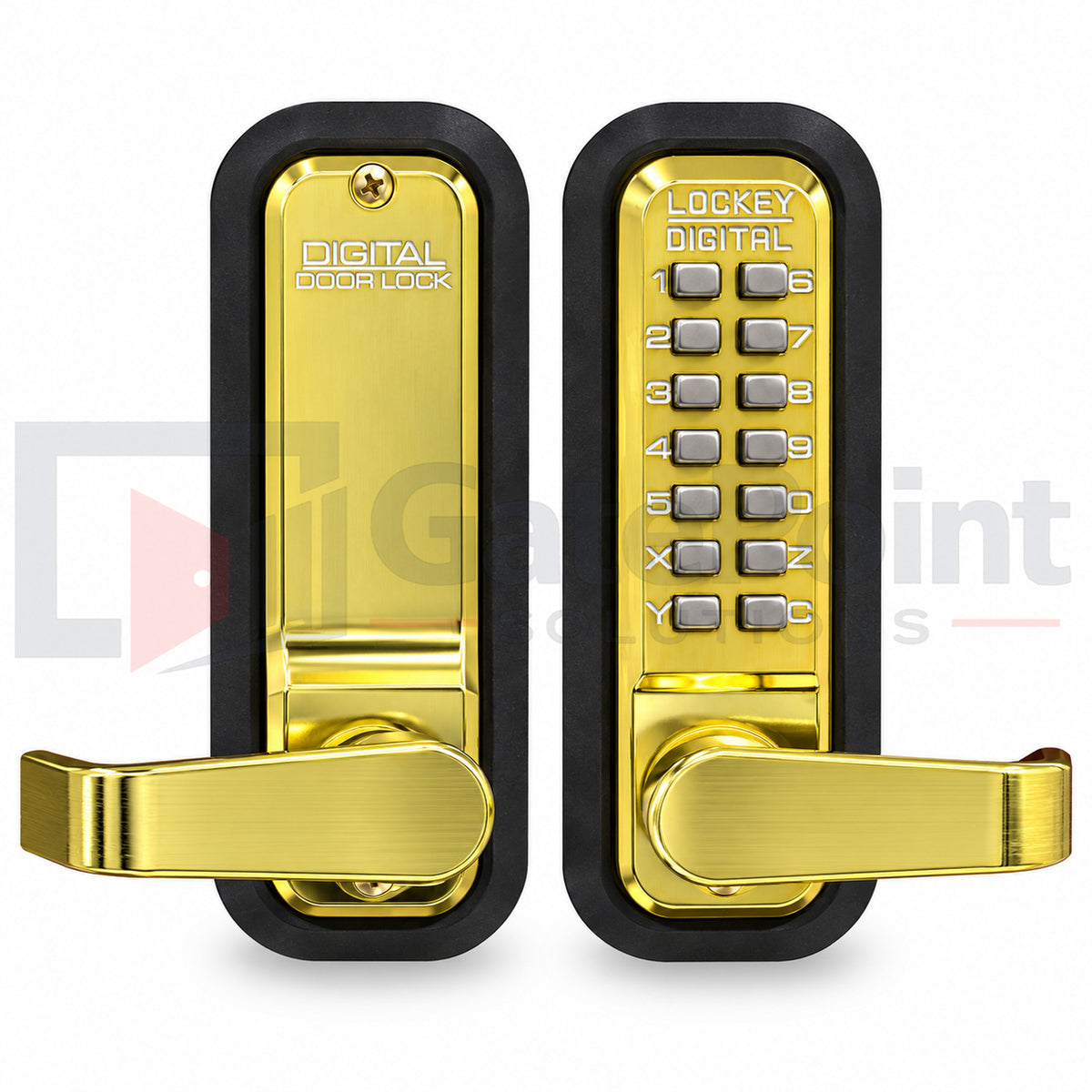LockeyUSA 2835 Bright Brass Mechanical Keyless Lever Gate Lock with Passage