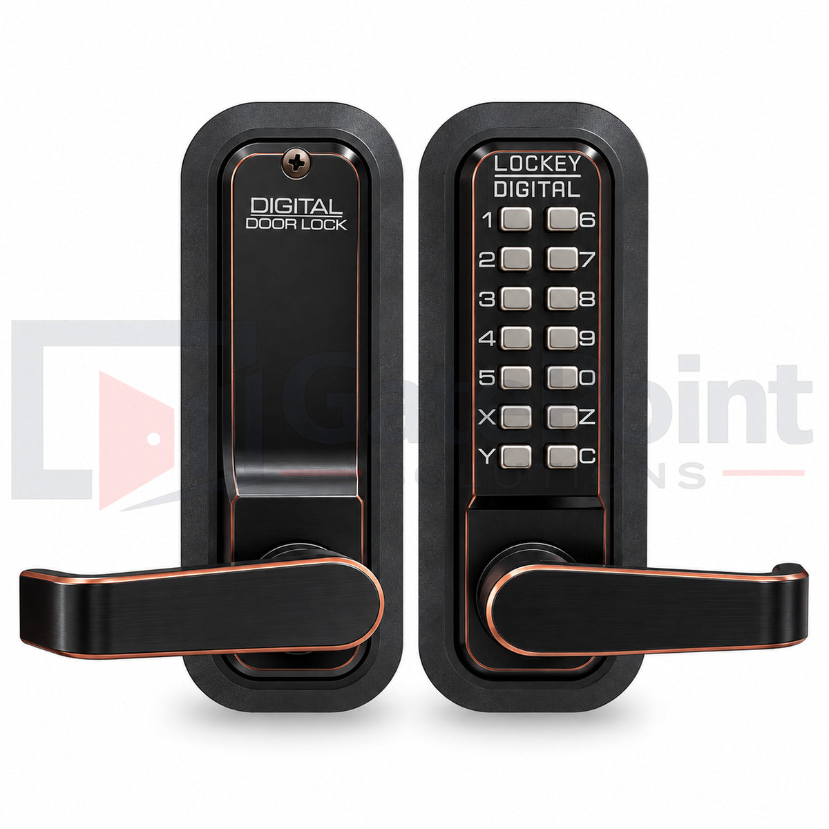 LockeyUSA 2835 Oil Rubbed Bronze Mechanical Keyless Lever Gate Lock with Passage