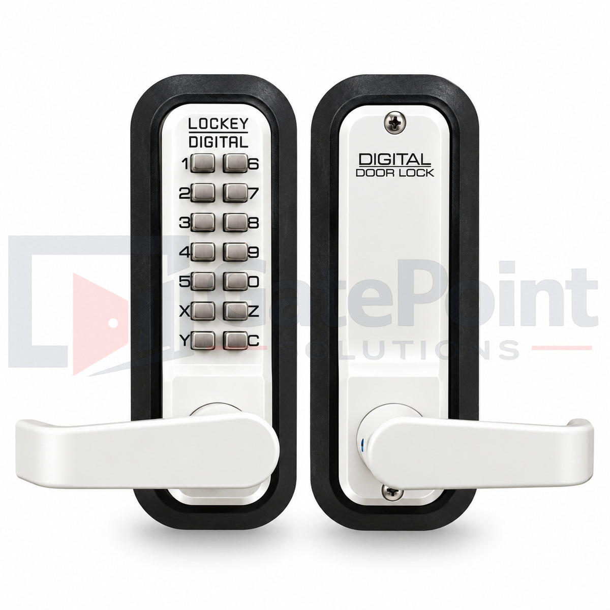 LockeyUSA 2835 White Mechanical Keyless Lever Gate Lock with Passage