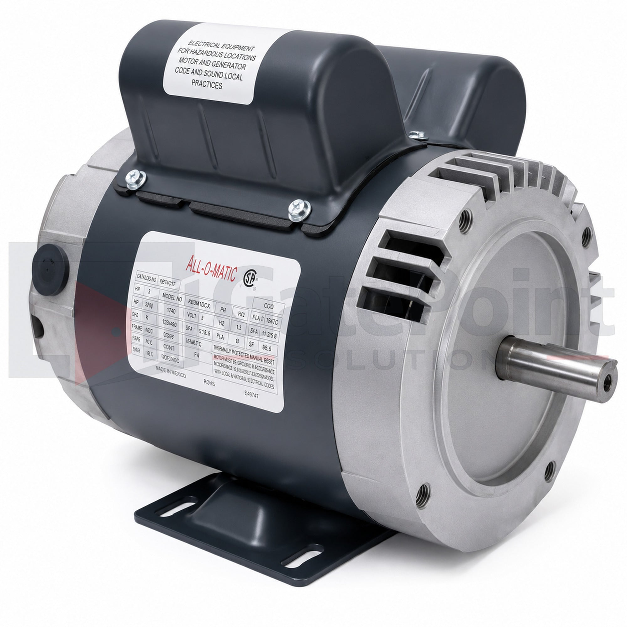 All-O-Matic MTR-1051 1/2HP Dual Capacitor AC Motor for 1/2HP AC Gate Operators
