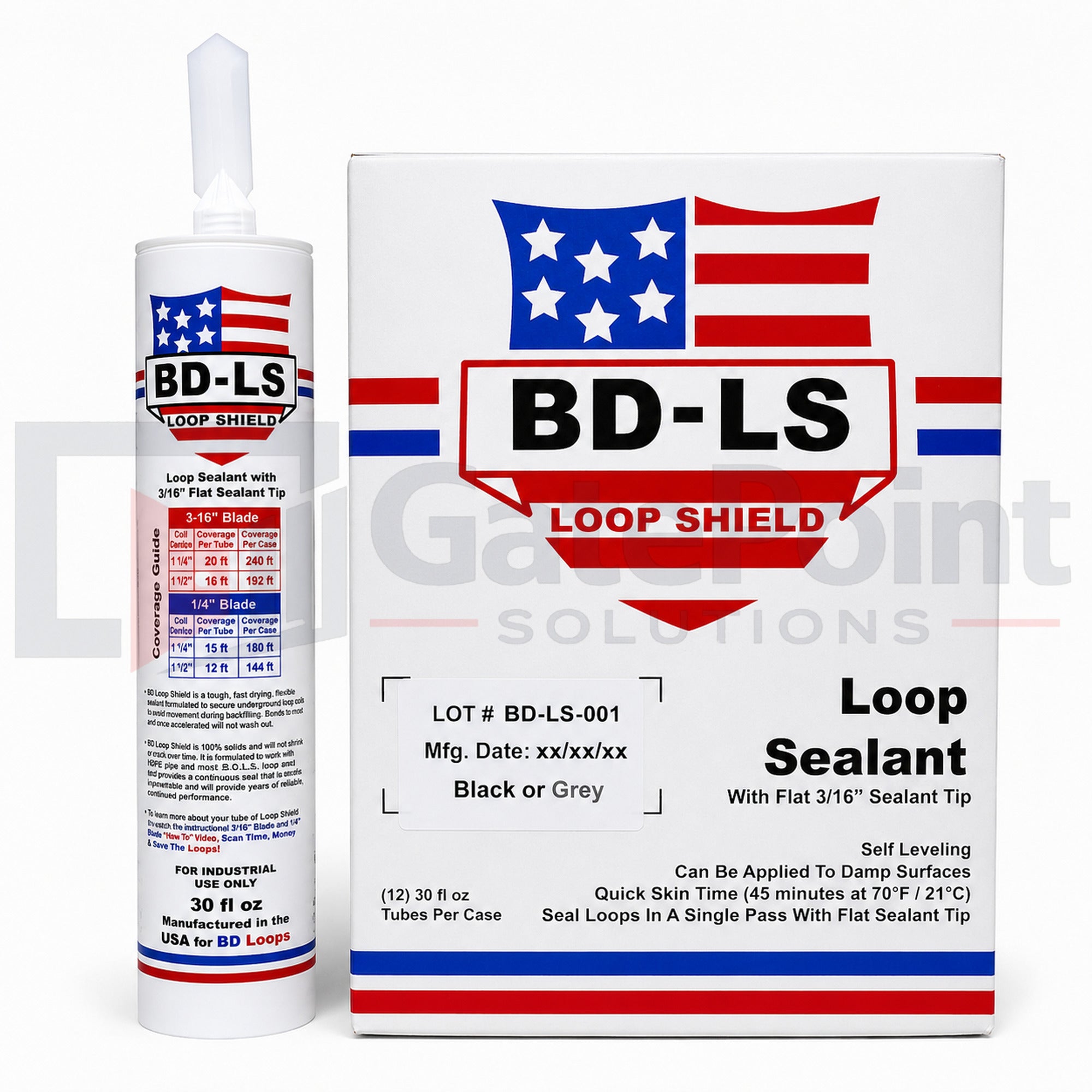 BD Loops BD-LS Loop Shield Self-Leveling Hybrid Loop Sealant - Black - 30 oz Cartridge (12 Tube Case)
