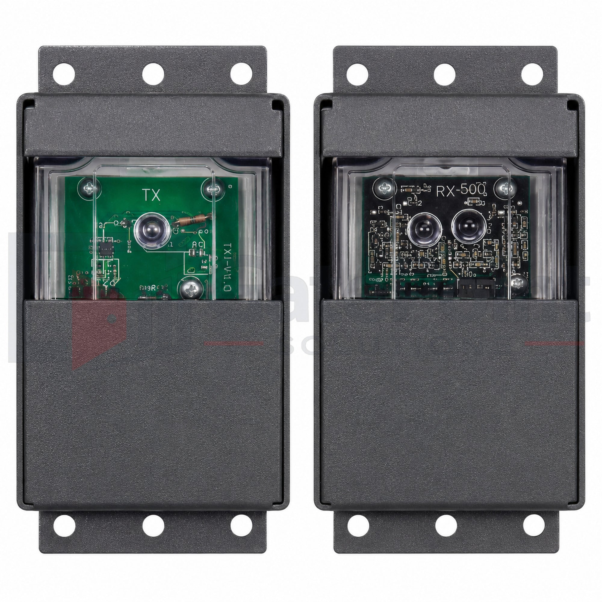 EMX IRB-325 UL325 Monitored Through-Beam Photoeye Kit with Gray Protective Hoods | 65 ft Range
