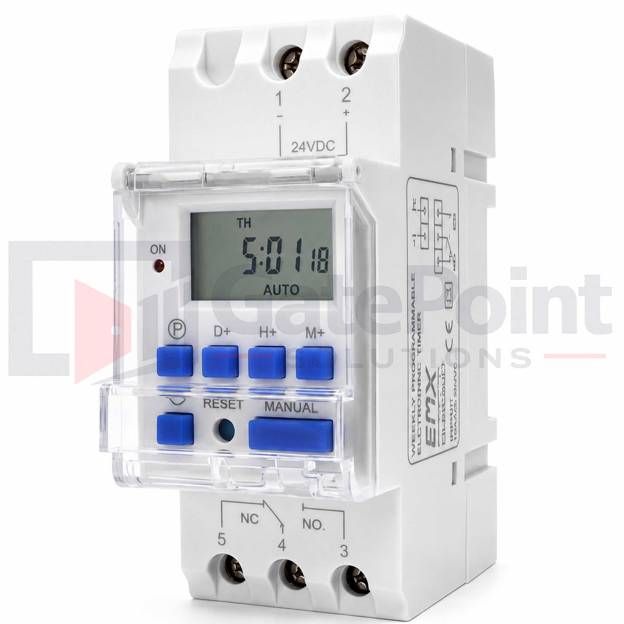 EMX PTM-24 24 VDC/AC 7-Day Programmable DIN Rail Timer