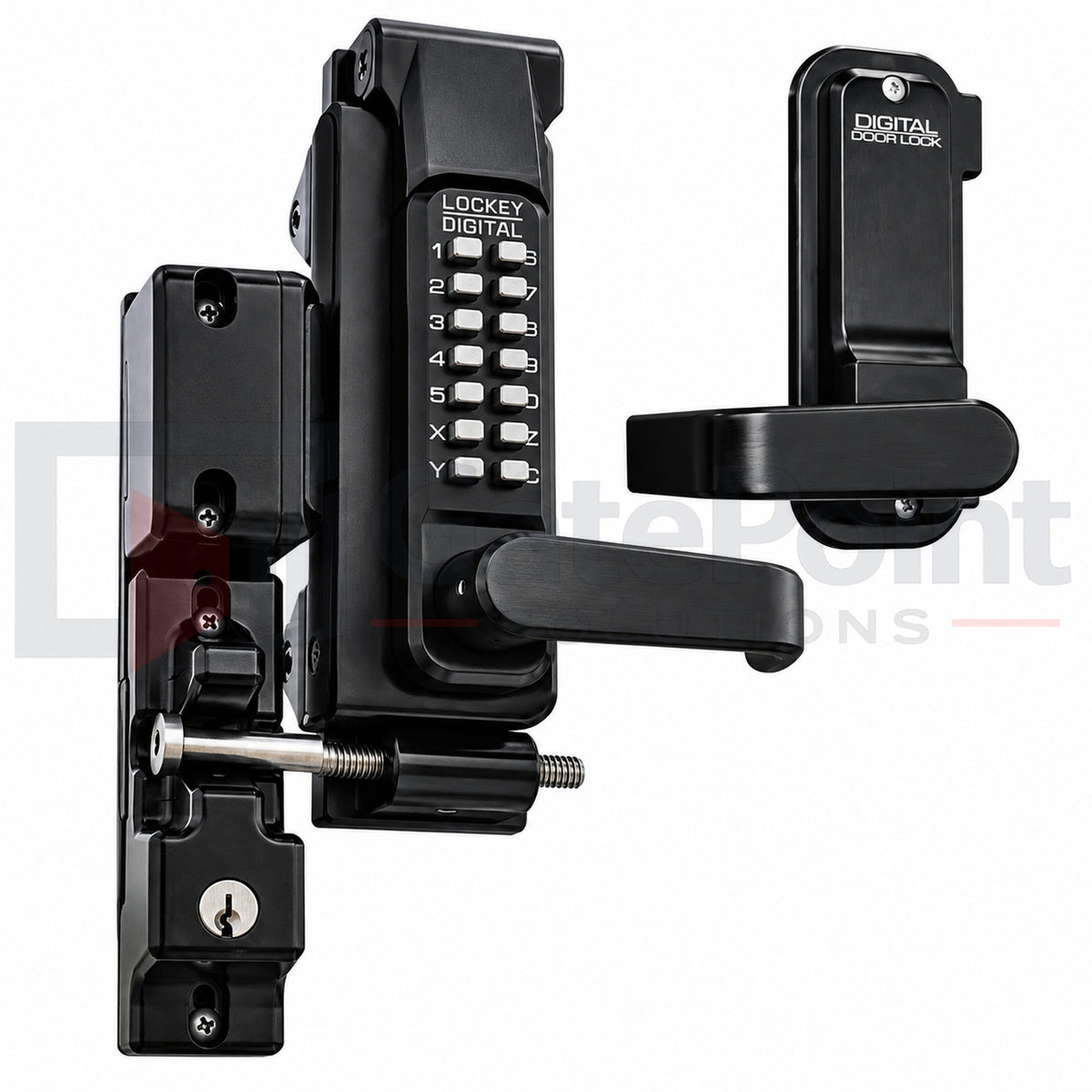 LockeyUSA SUMO GL2 Single Combination Jet Black Marine Grade Surface Mount Gate Lock