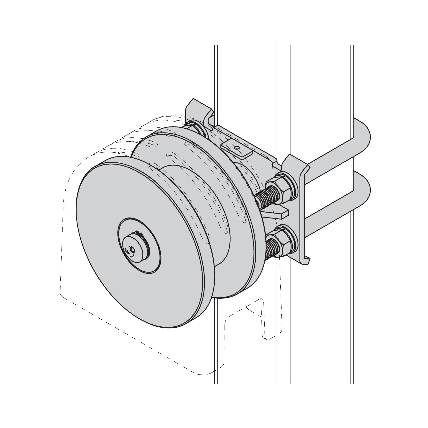 Security Brands K-CRPS22 Cantilever Roller Wheel - Square Frame