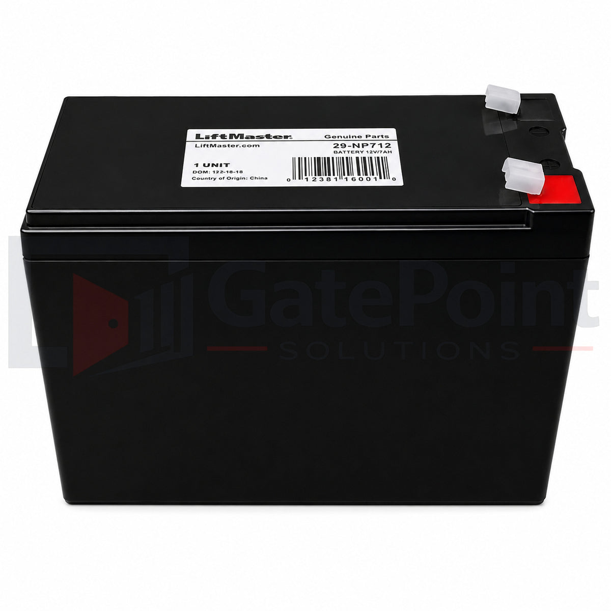 LiftMaster MBAT 12V 7Ah Replacement Battery for Gate, Barrier & Overhead Operators