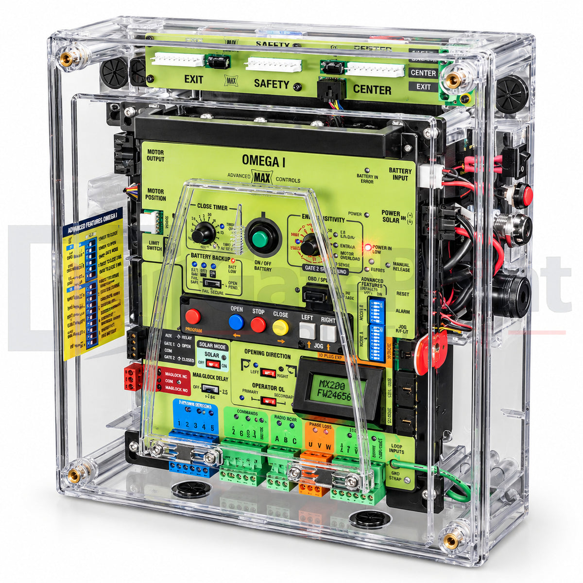 Maximum Controls MXG 2300 Commercial 24V Brushless DC Slide Gate Operator – 2,300 lb Capacity