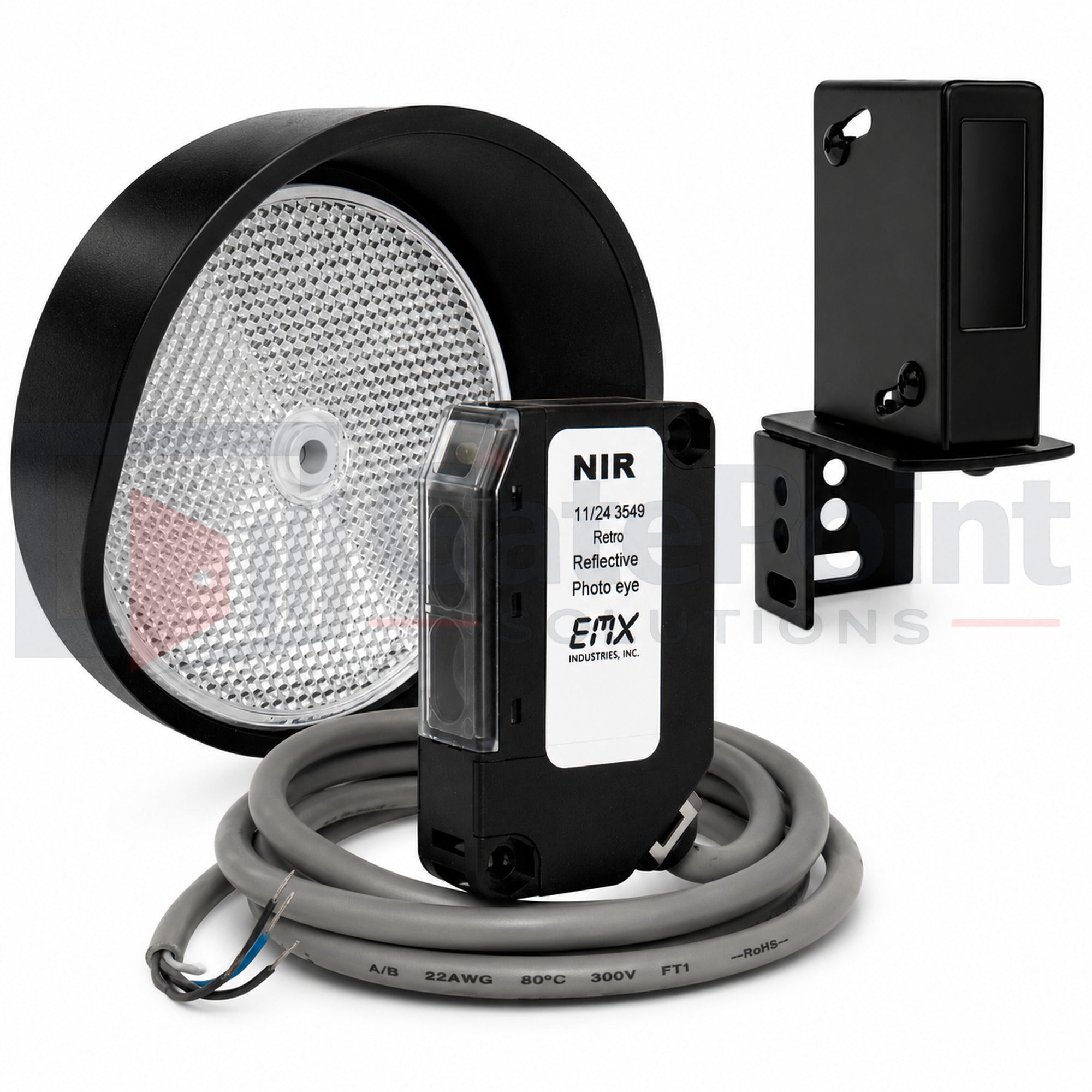 EMX NIR Retro-Reflective Photoeye Kit with Sensor, Reflector & Protective Hood