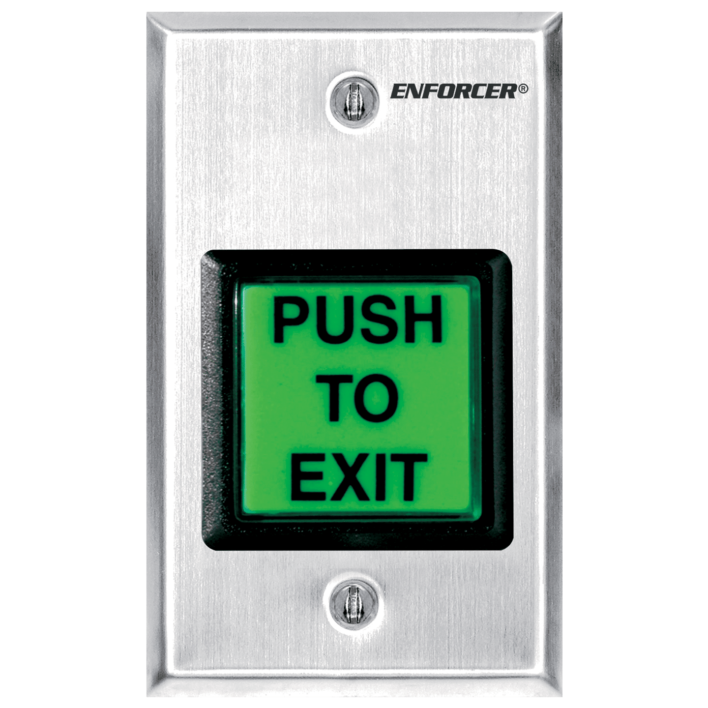 Square Illuminated Pushbutton DPDT Request-to-Exit Plate