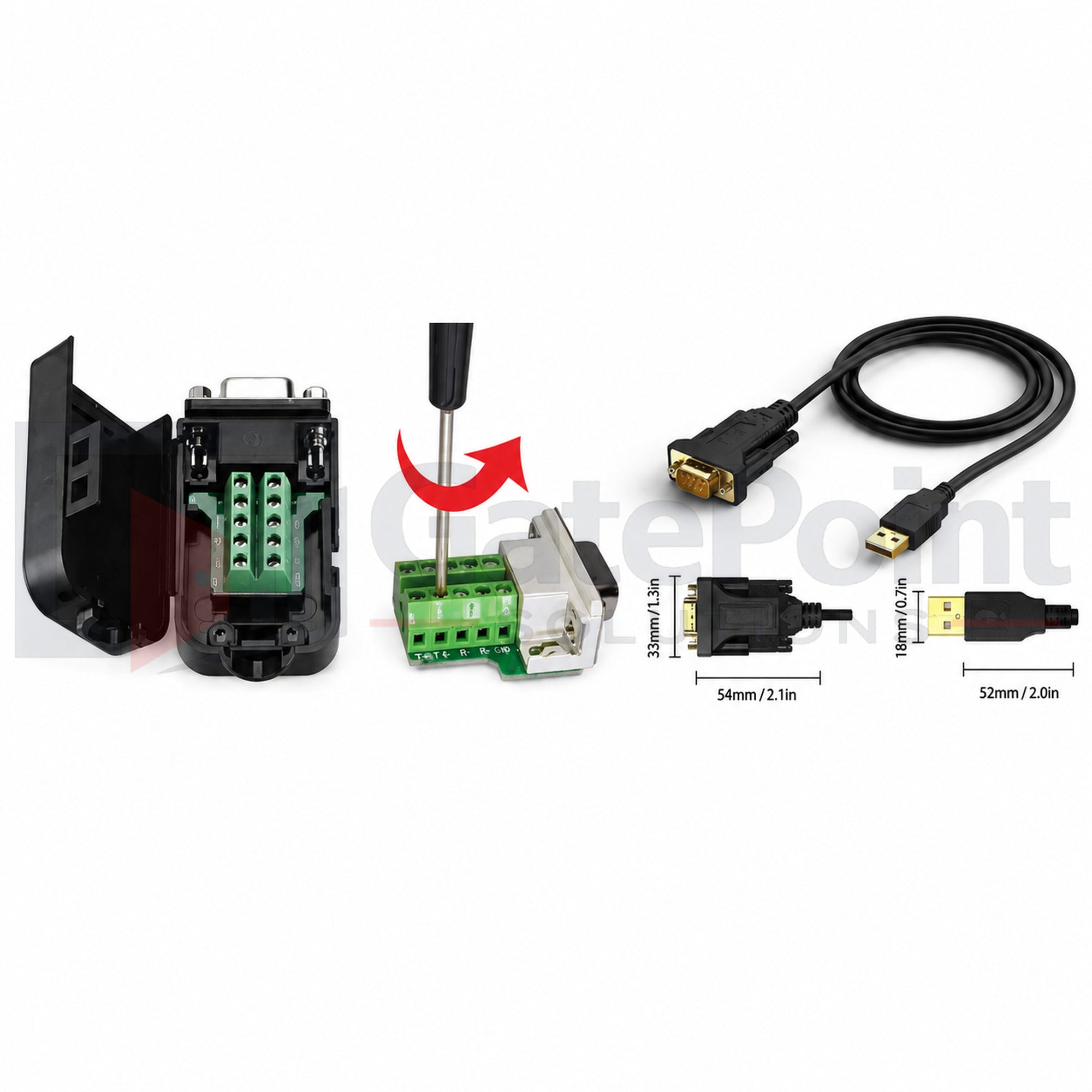 EMX TRES-900-USB-RS232 Reader Serial Port Connector Kit – USB to RS232 DB9 Cable