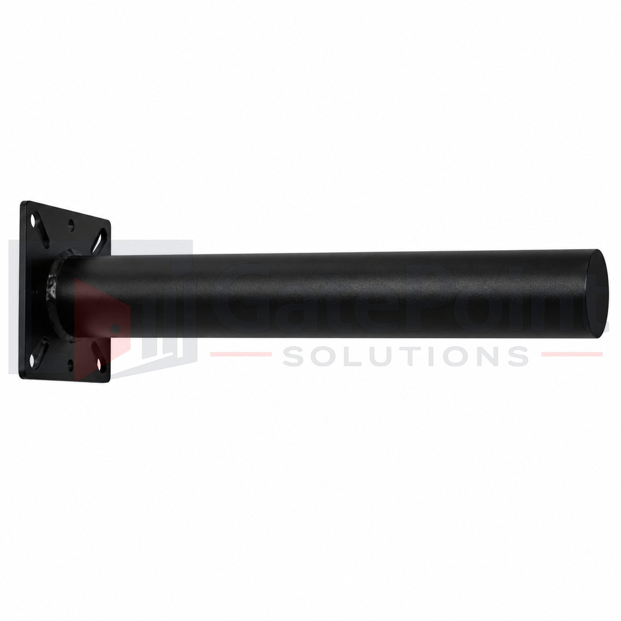 EMX 18" Straight RFID Reader Stanchion Pedestal – 2" OD Schedule 40 Steel Pipe, Black Powder-Coated, Made in USA