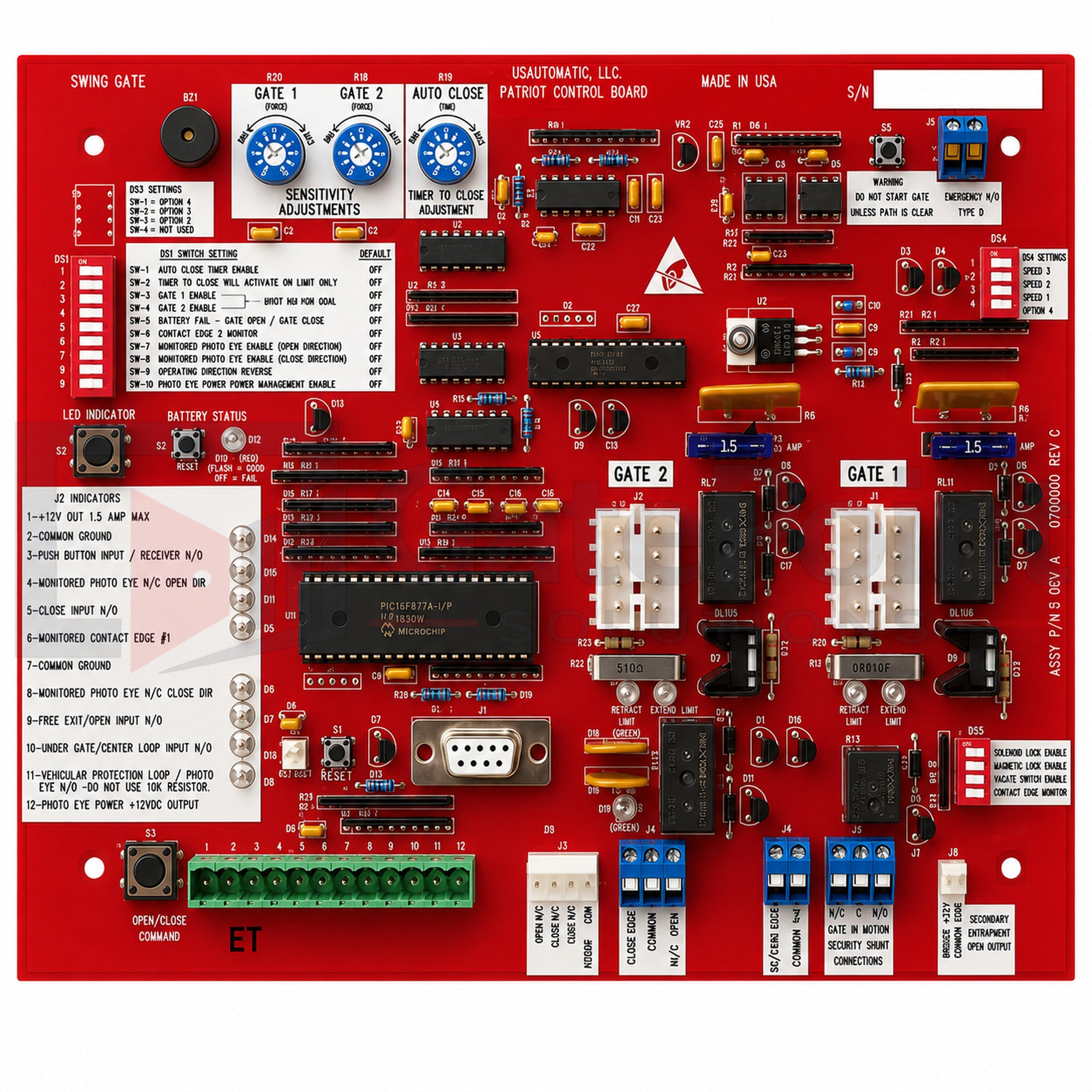 US Automatic 500018 Patriot Control Board - Red