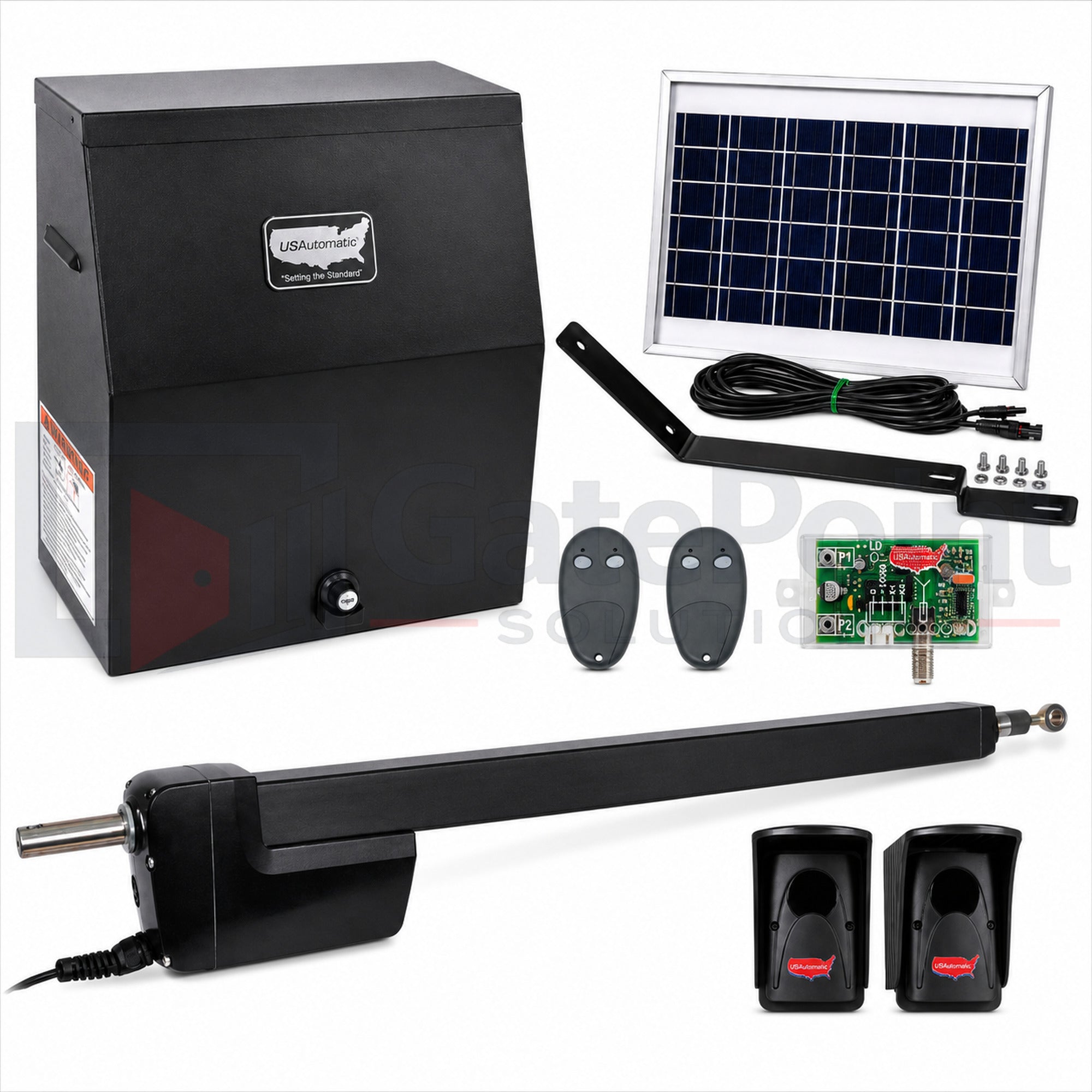 US Automatic Ranger HD 1 Solar Charged Single Swing Operator Metal Cabinet