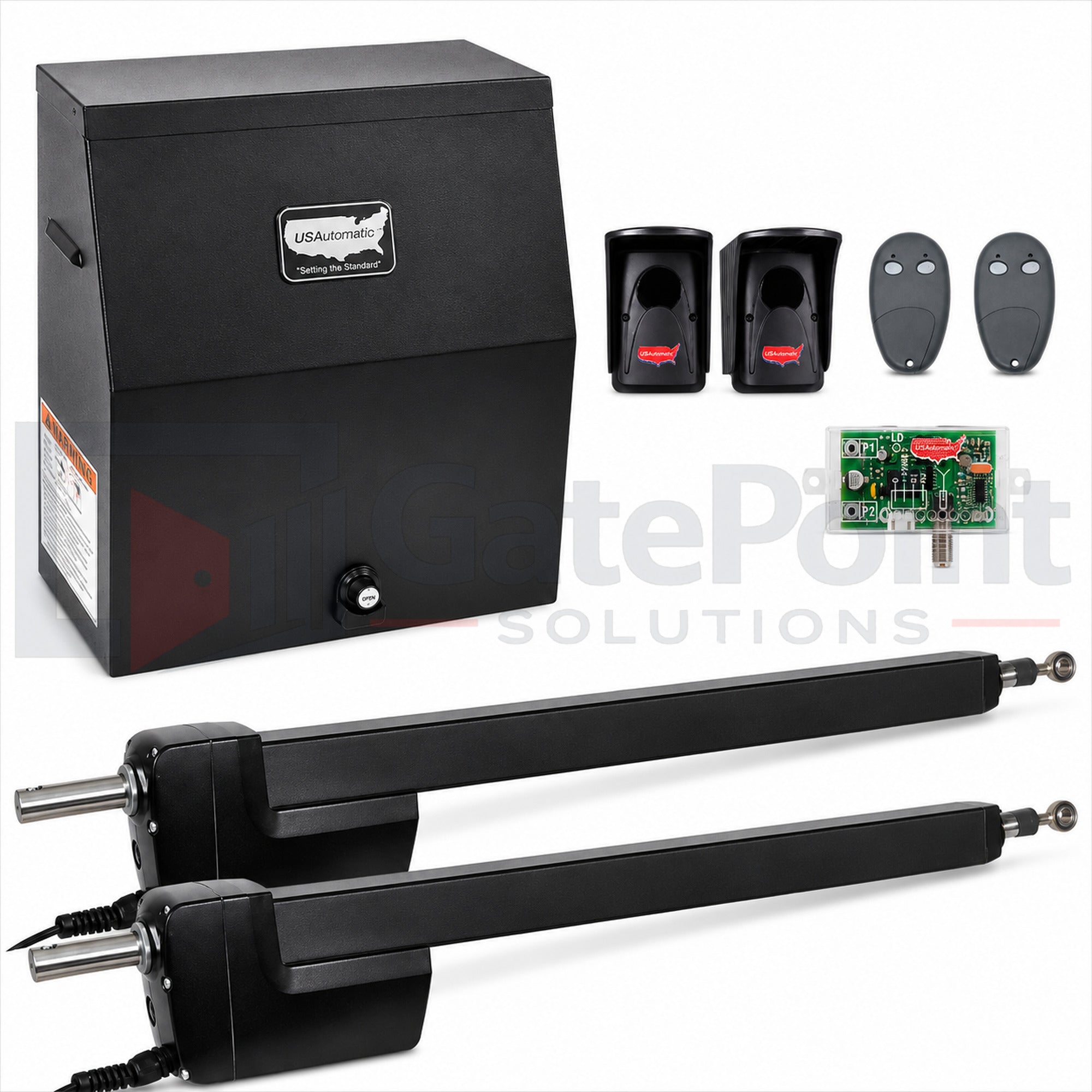 US Automatic Ranger HD 2 AC Charged Dual Swing Operator Metal Cabinet