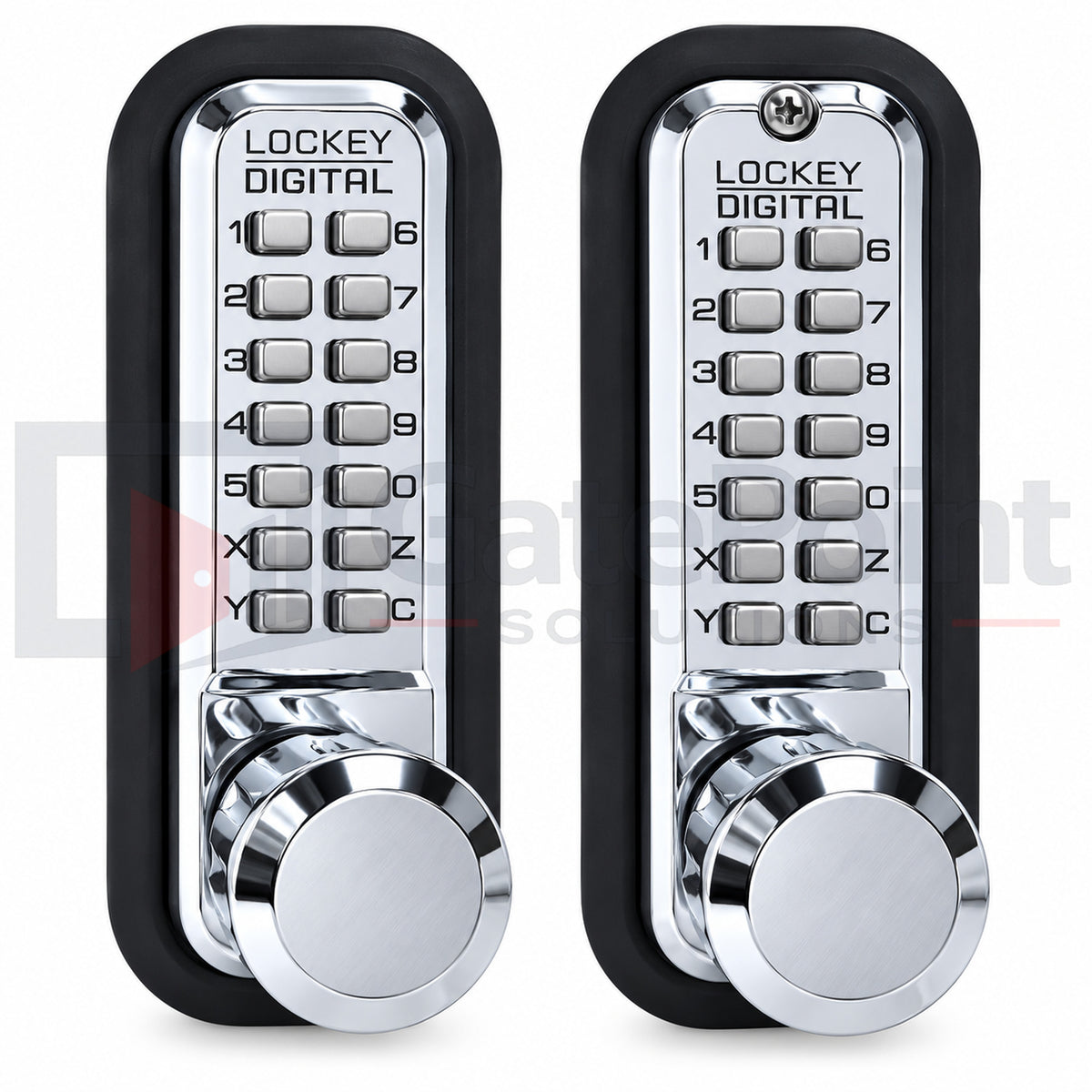 LockeyUSA 2830DC Bright Chrome Double Combination Mechanical Keyless Knob Gate Lock with Passage