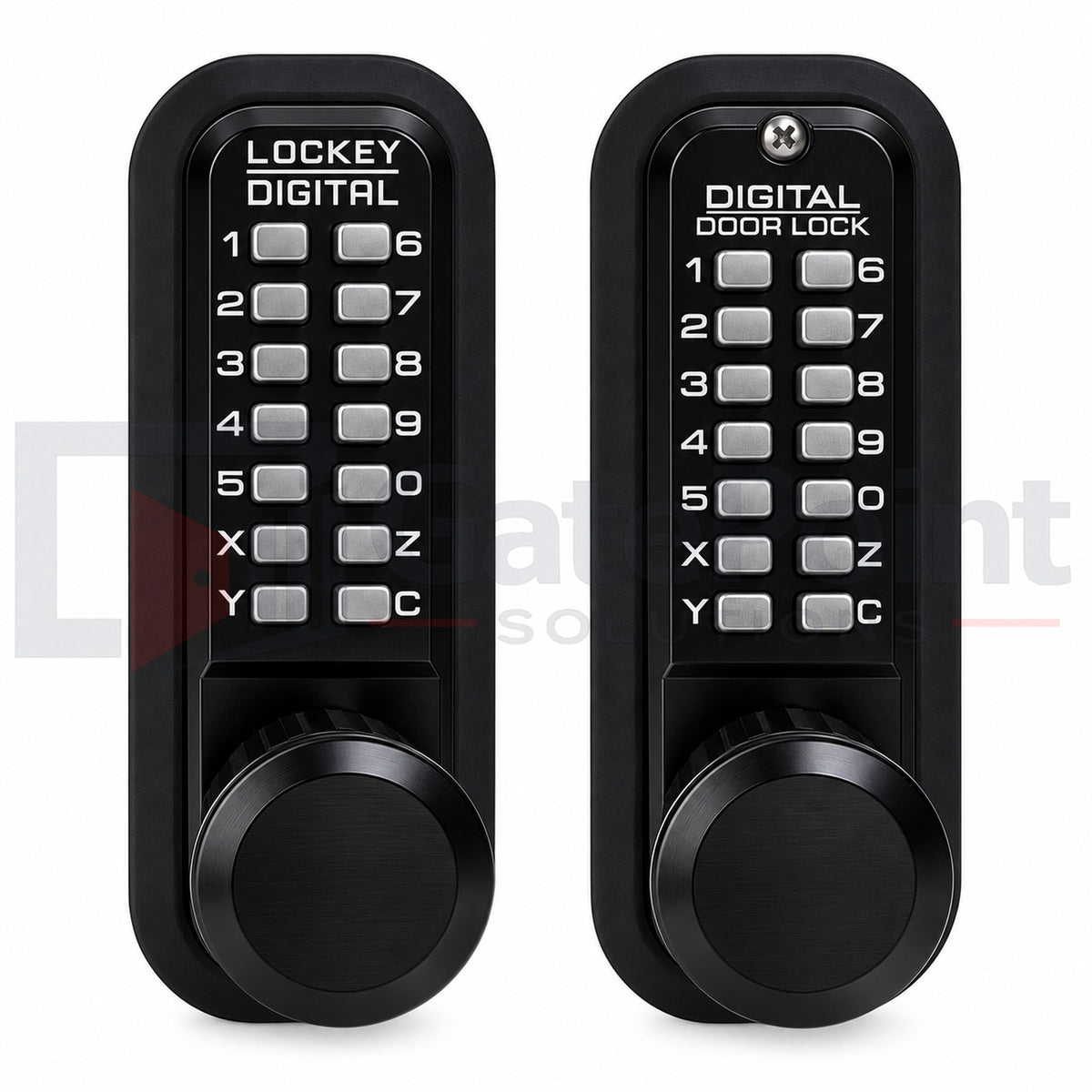 LockeyUSA 2830DC Jet Black Double Combination Mechanical Keyless Knob Gate Lock with Passage