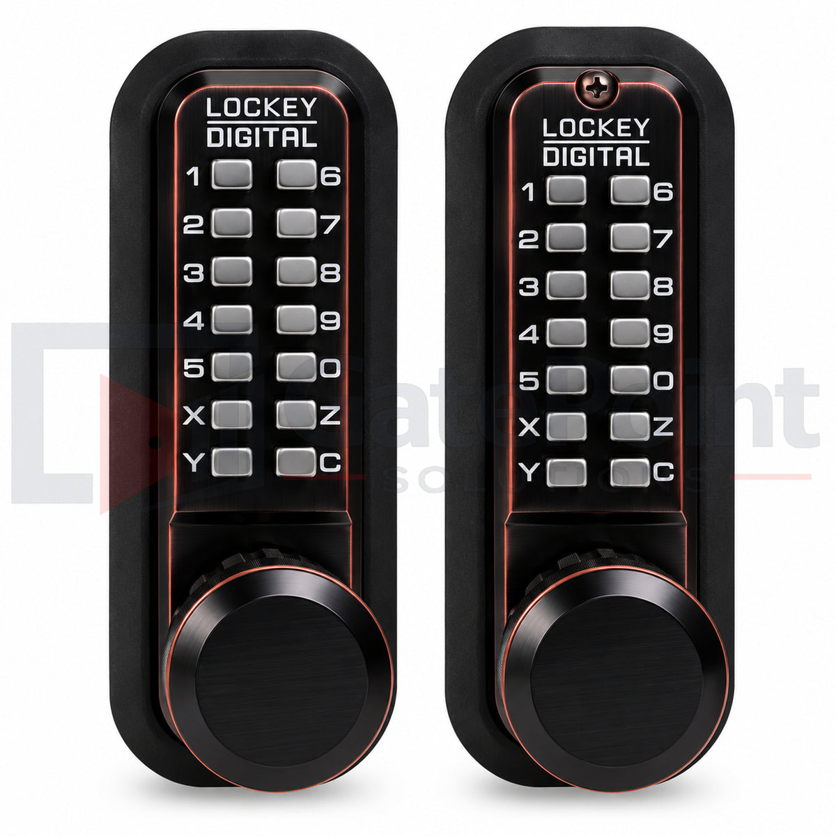 LockeyUSA 2830DC Oil Rubbed Bronze Double Combination Mechanical Keyless Knob Gate Lock with Passage