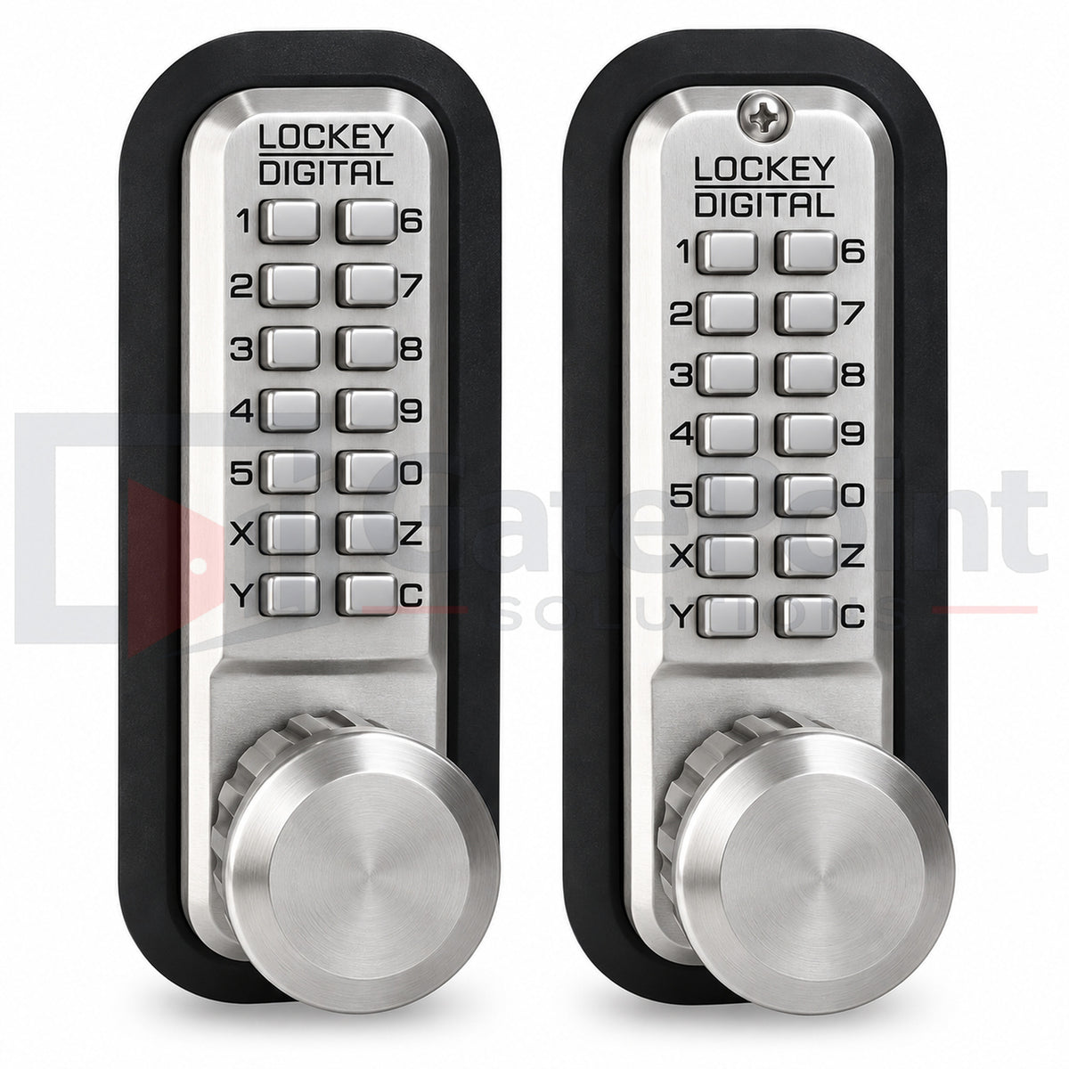 LockeyUSA 2830DC Satin Nickel Double Combination Mechanical Keyless Knob Gate Lock with Passage