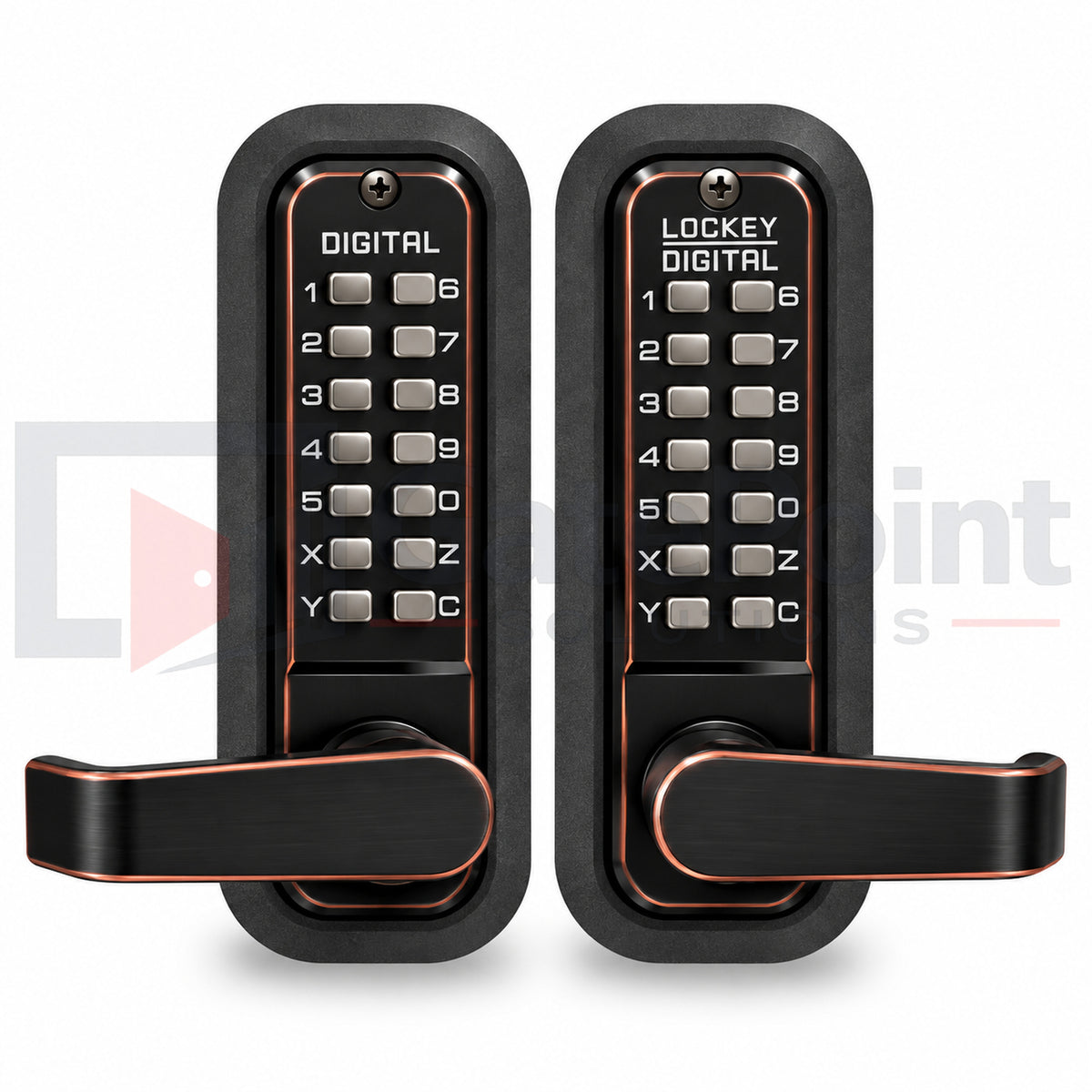LockeyUSA 2835DC Oil Rubbed Bronze Double Combination Mechanical Keyless Lever Gate Lock with Passage