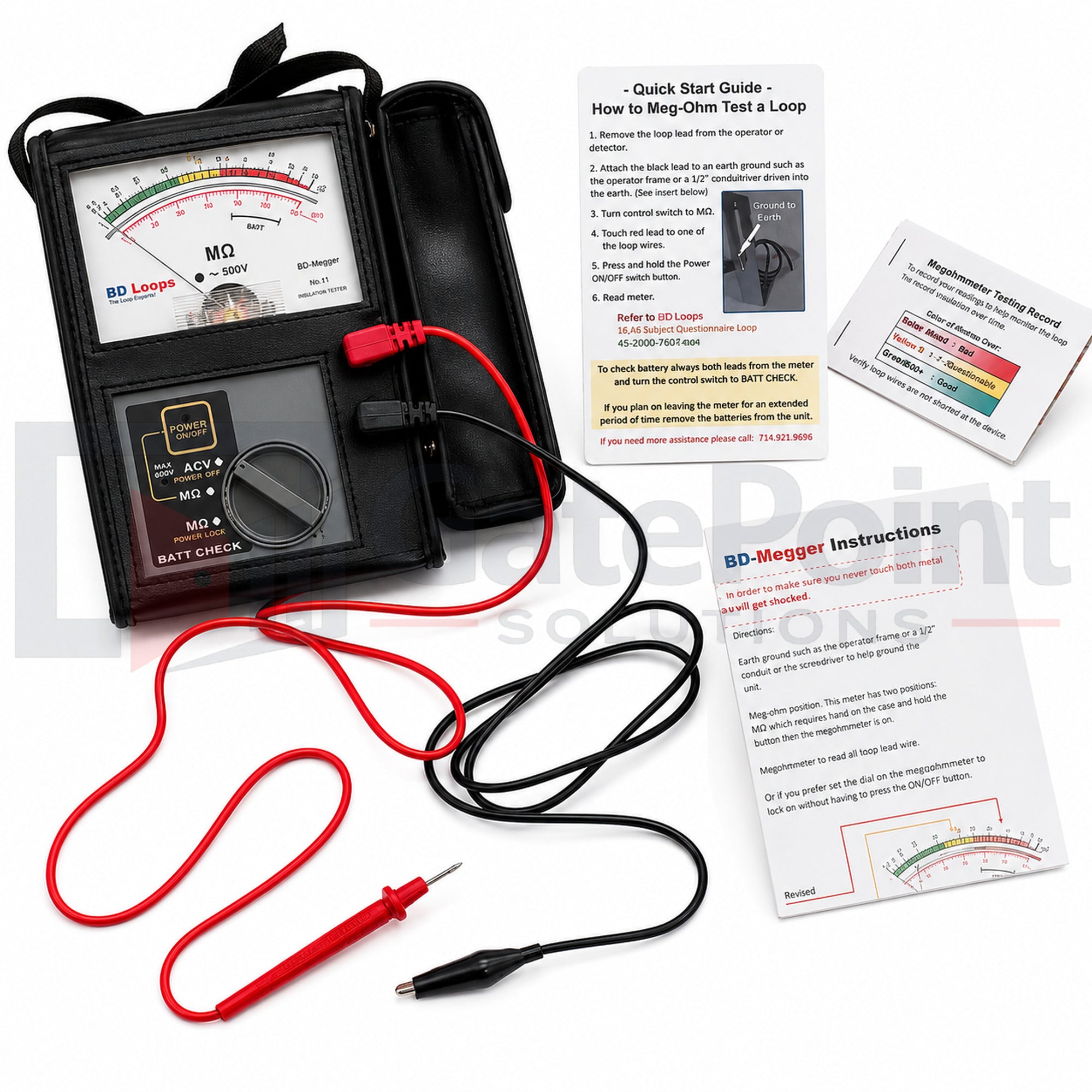 BD Loops BD-Megger Analog Loop Insulation Tester & 500V Megohmmeter