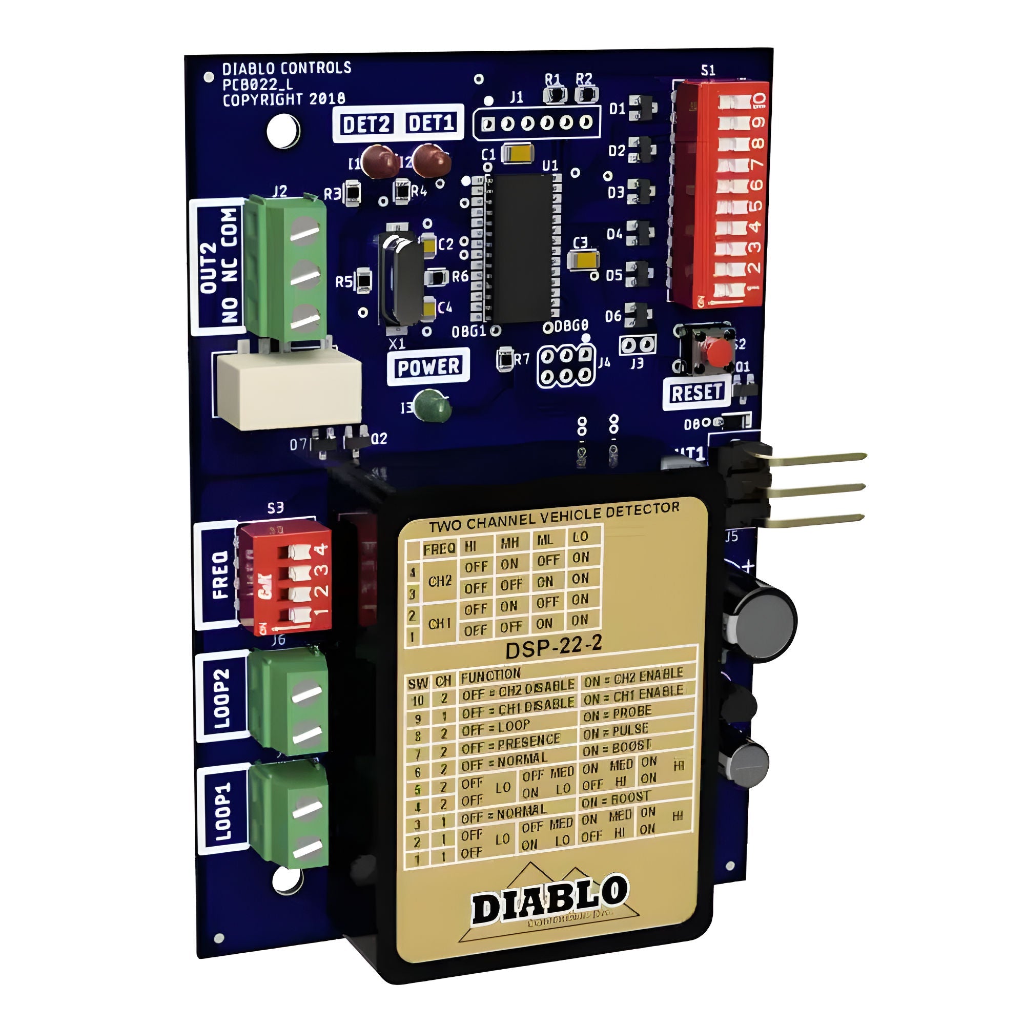 Diablo DSP-22-2 Dual-Channel Loop Detector for DoorKing Operators
