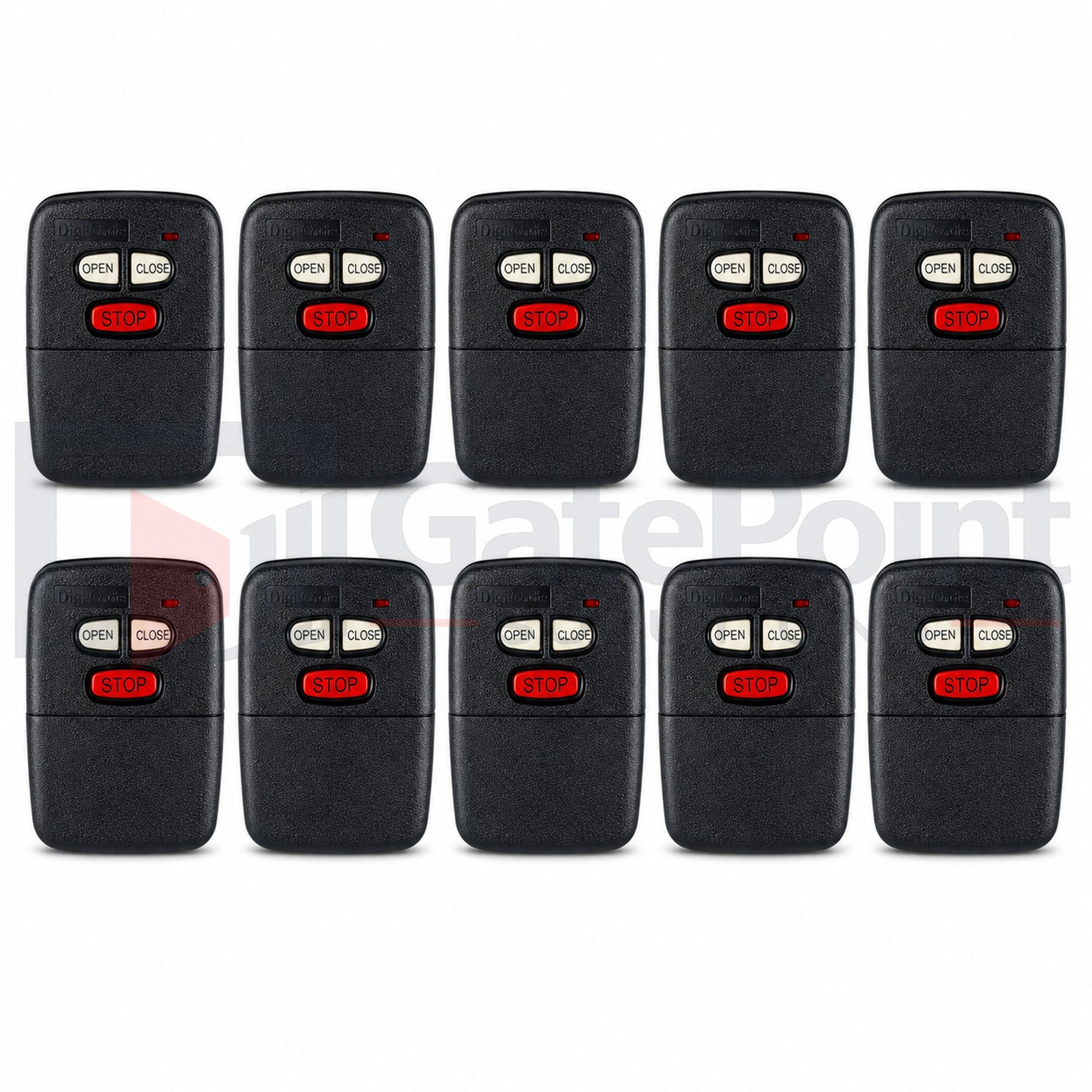 Digi-Code DC-5035 433MHz Open / Close / Stop 3-Button Visor Remote Control (10-Pack)