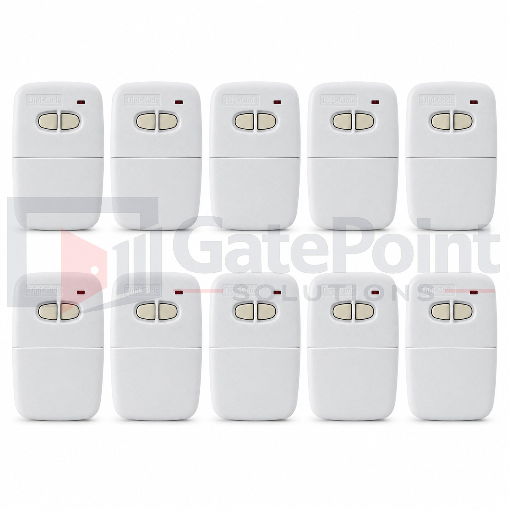 Digi-Code DC-5060 300 MHz 2-Button Visor Remote Control for Multi-Code Receivers & Garage Door Openers (10-Pack)