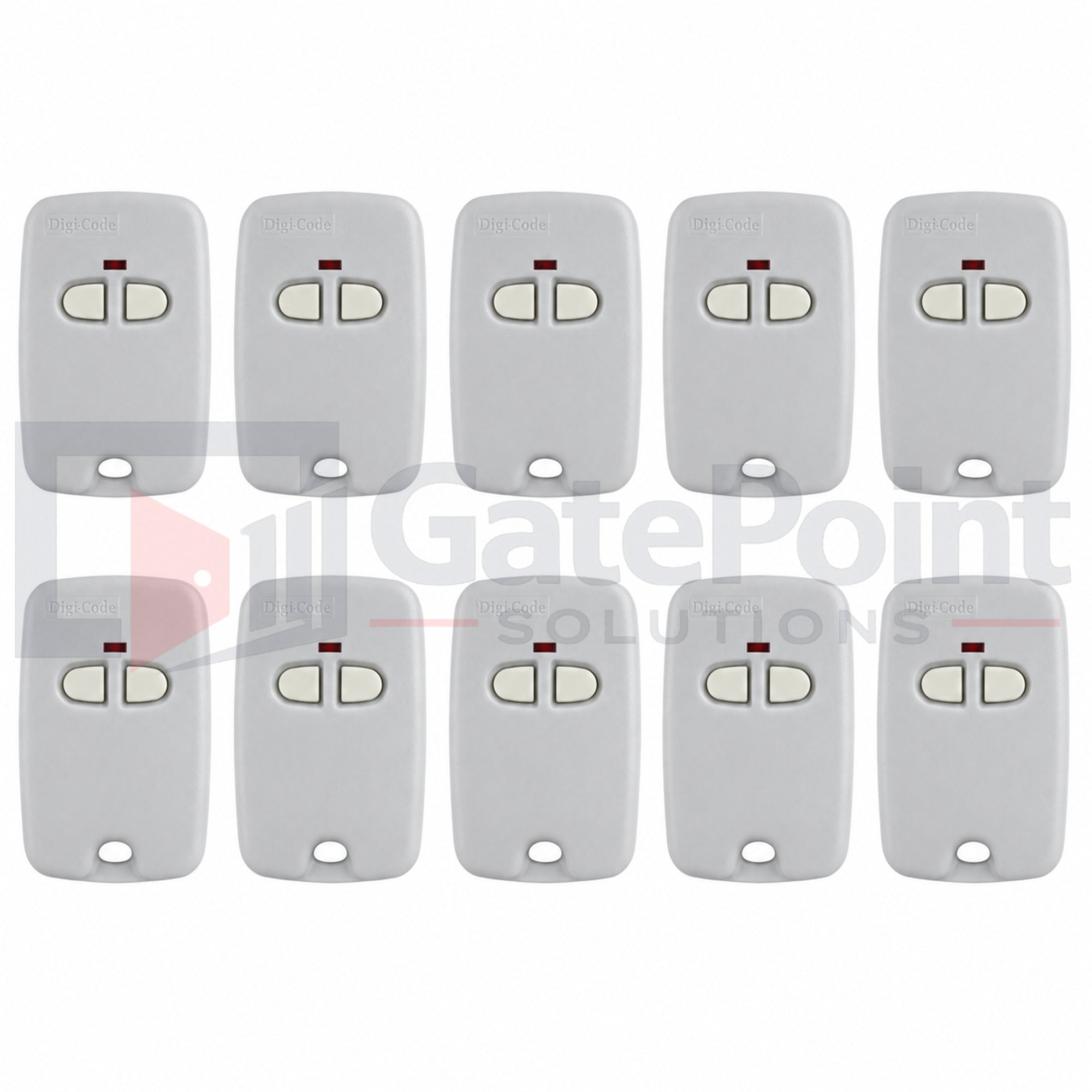 Digi-Code DC-5070 300MHz 2-Button Keychain Remote Control Multi-Code (10-Pack)