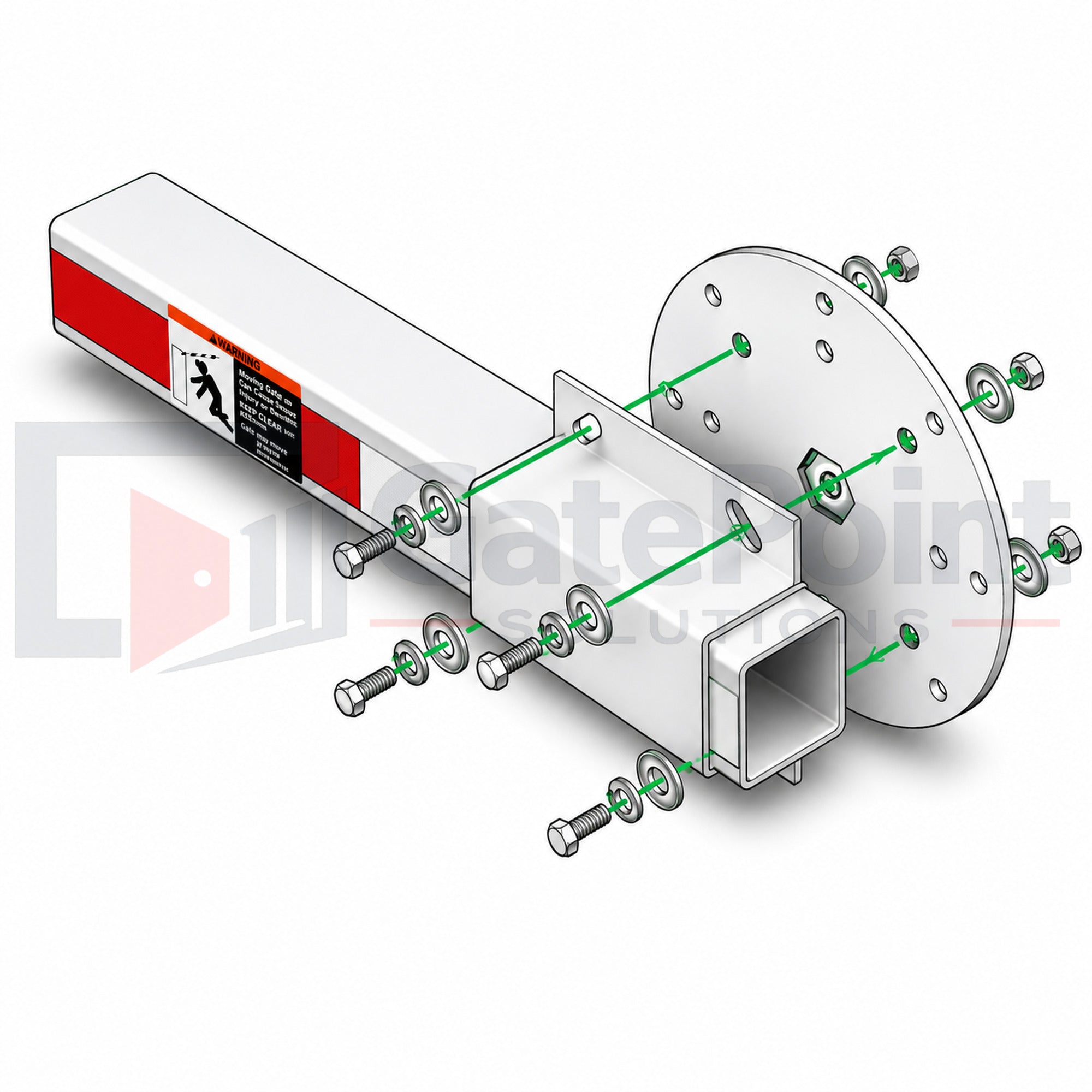 DoorKing 1601-242 Aluminum Barrier Arm Hardware Kit for DoorKing Barrier Gate Operators