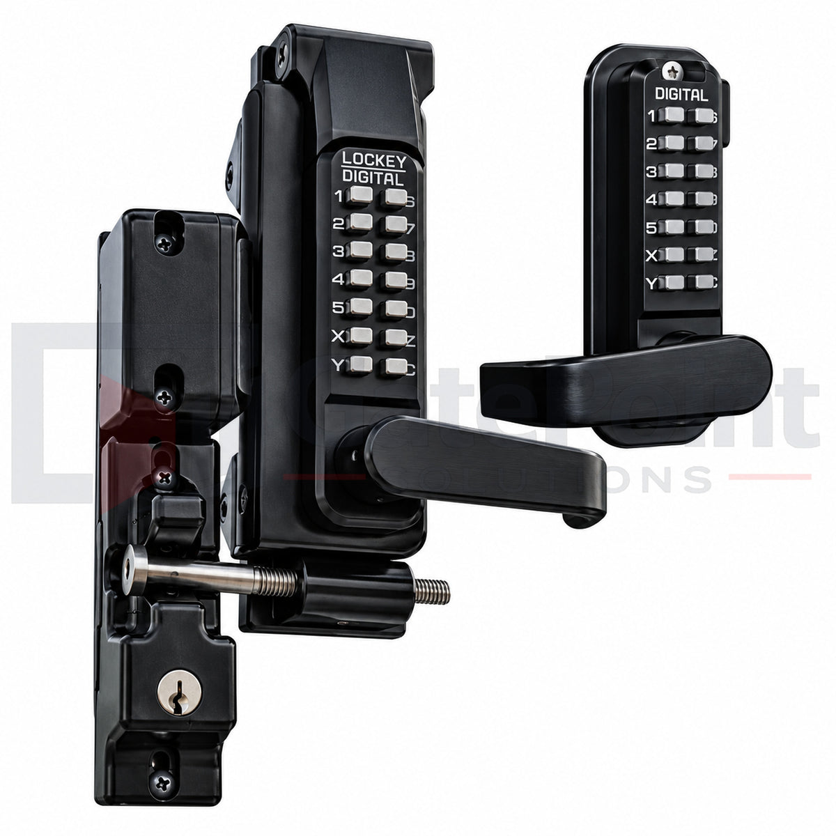 LockeyUSA SUMO GL2 Double Combination Jet Black Marine Grade Surface Mount Gate Lock