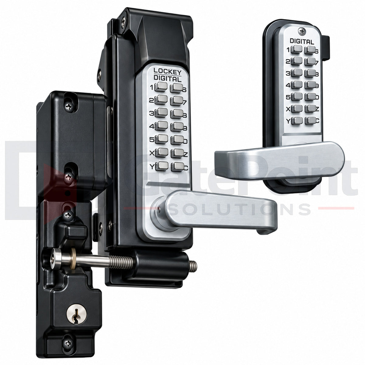 LockeyUSA SUMO GL2 Double Combination Satin Chrome Marine Grade Surface Mount Gate Lock