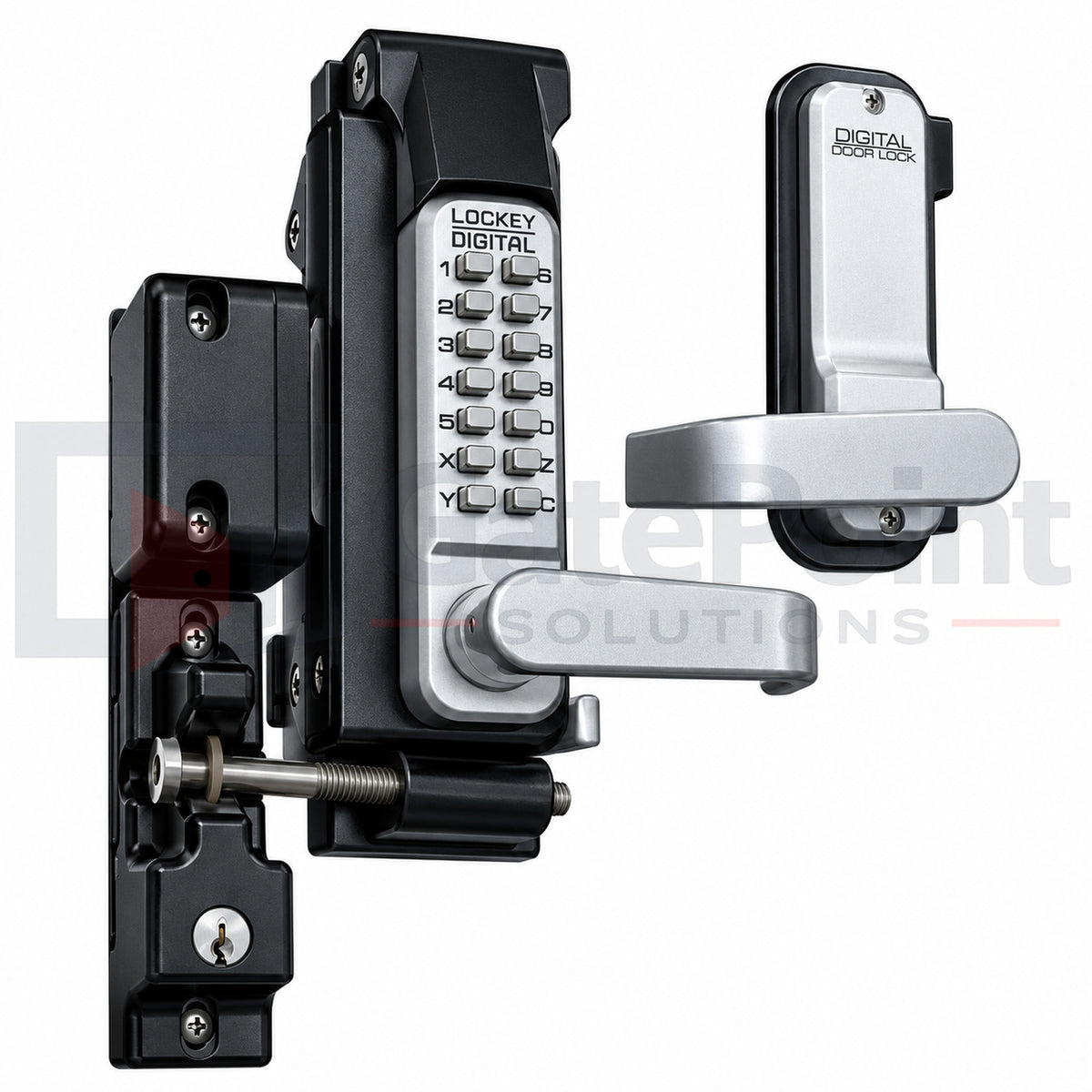 LockeyUSA SUMO GL2 Single Combination Satin Chrome Marine Grade Surface Mount Gate Lock