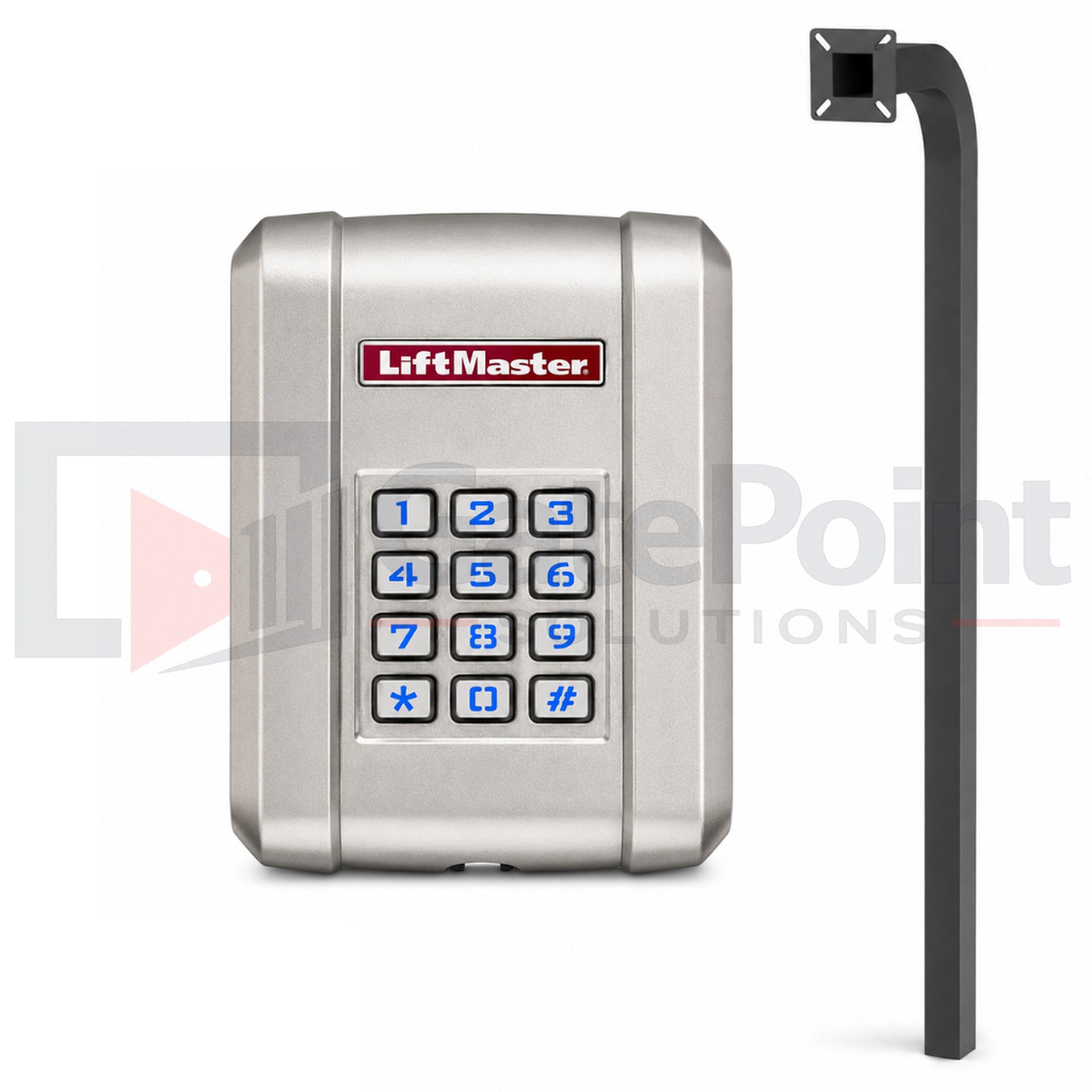 LiftMaster KPW250 Wireless Keypad Access Control Kit with GatePoint Solutions 72" In-Ground Gooseneck Pedestal