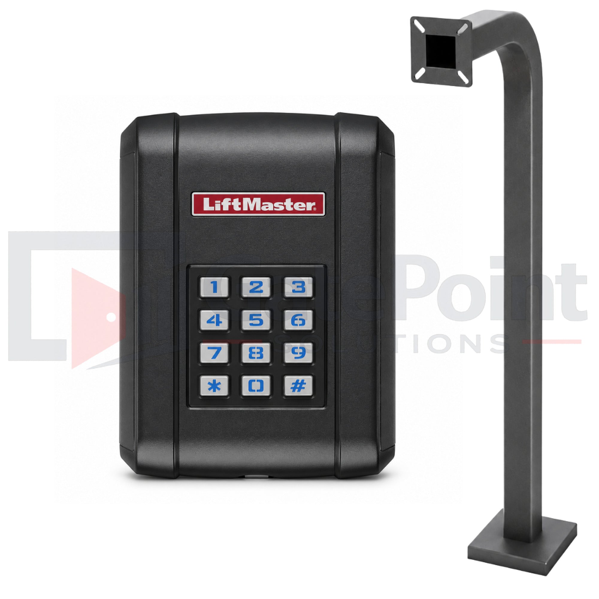 LiftMaster KPW5 Wireless Commercial Keypad Access Control Kit with GatePoint Solutions 42" Pad-Mount Gooseneck Pedestal