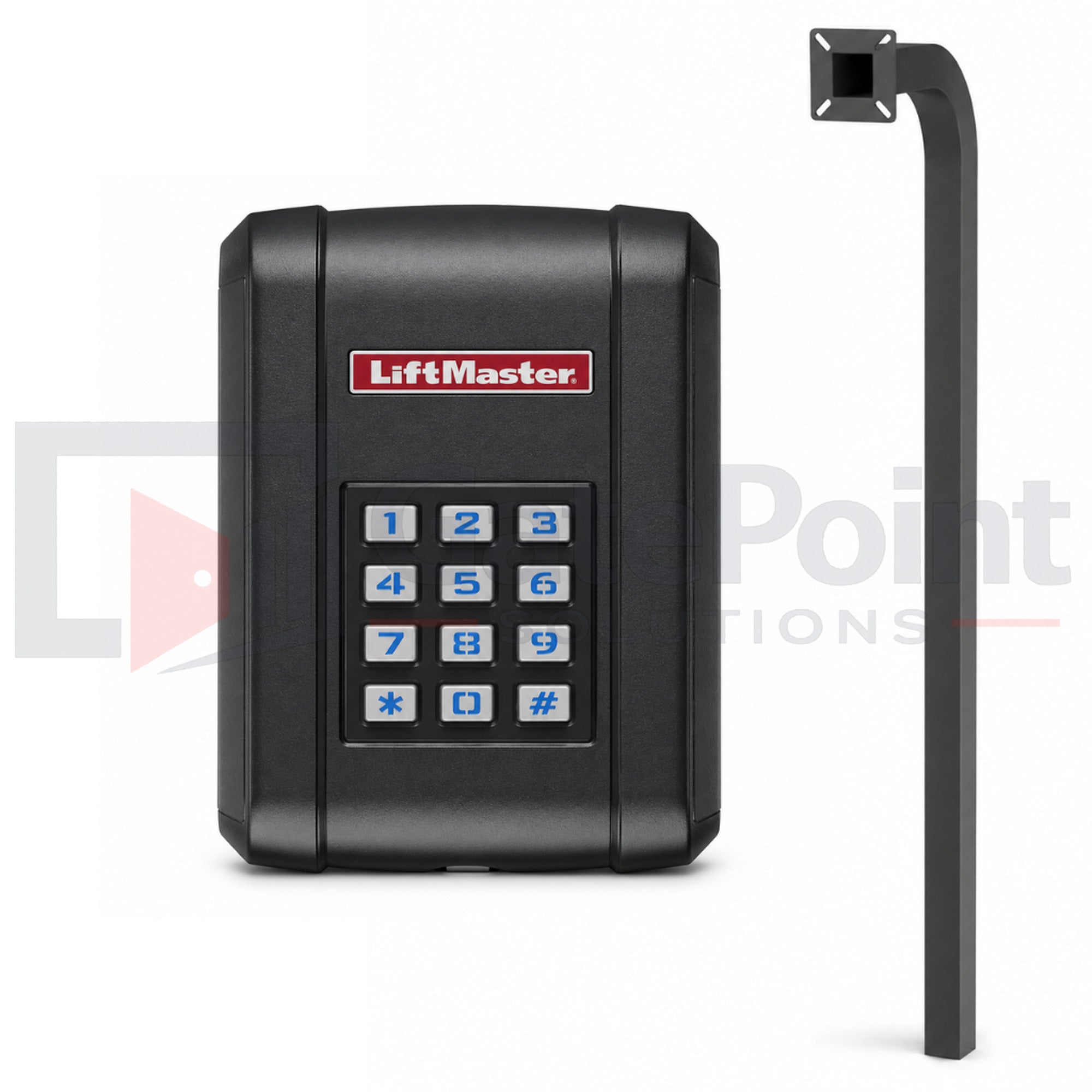 LiftMaster KPW5 Wireless Commercial Keypad Access Control Kit with GatePoint Solutions 72" In-Ground Gooseneck Pedestal