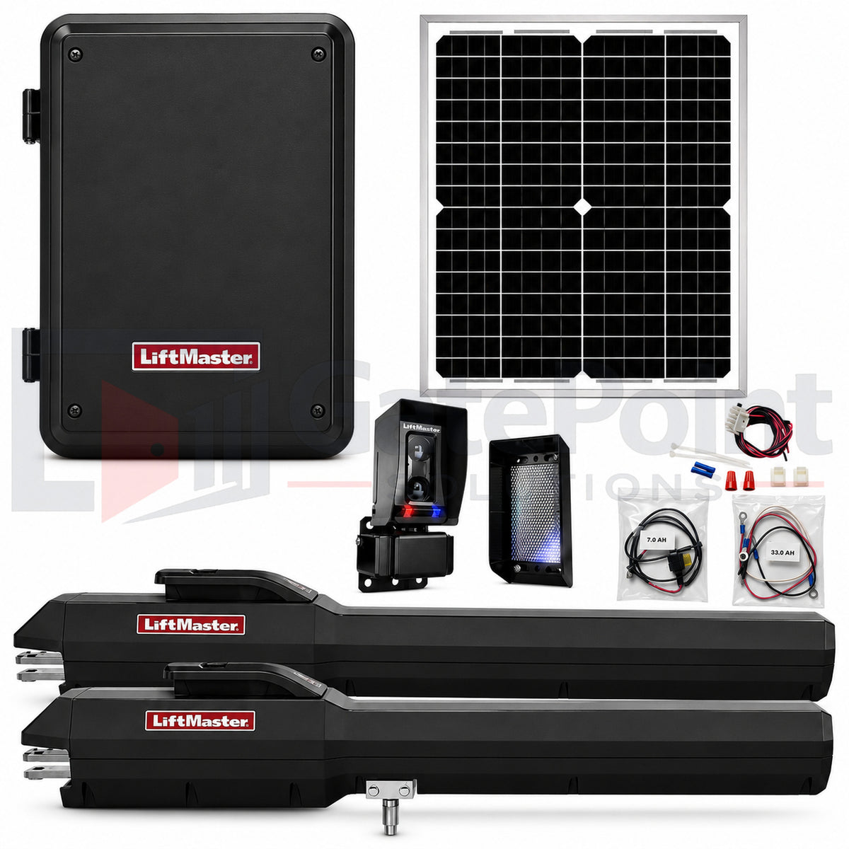 LiftMaster LA500PKGUL Dual Swing Gate Operator Solar Kit