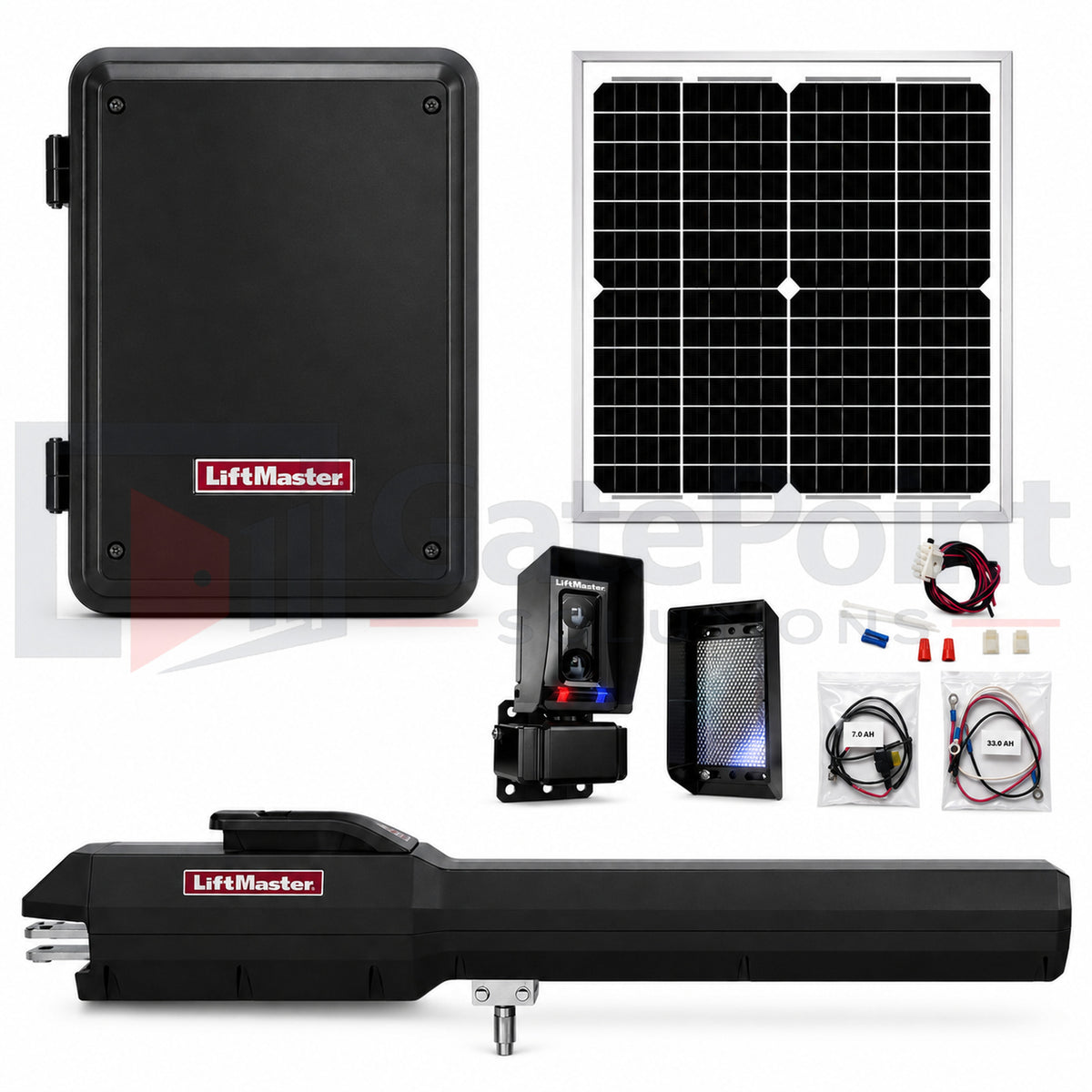 LiftMaster LA500PKGUL Single Swing Gate Operator Solar Kit