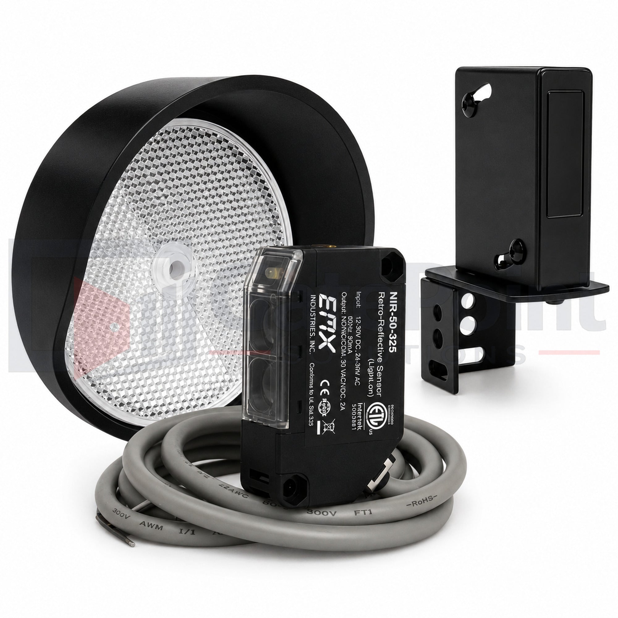 EMX NIR-50-325 UL325 Retro-Reflective Photoeye Kit NC / 10K with Reflector & Hood