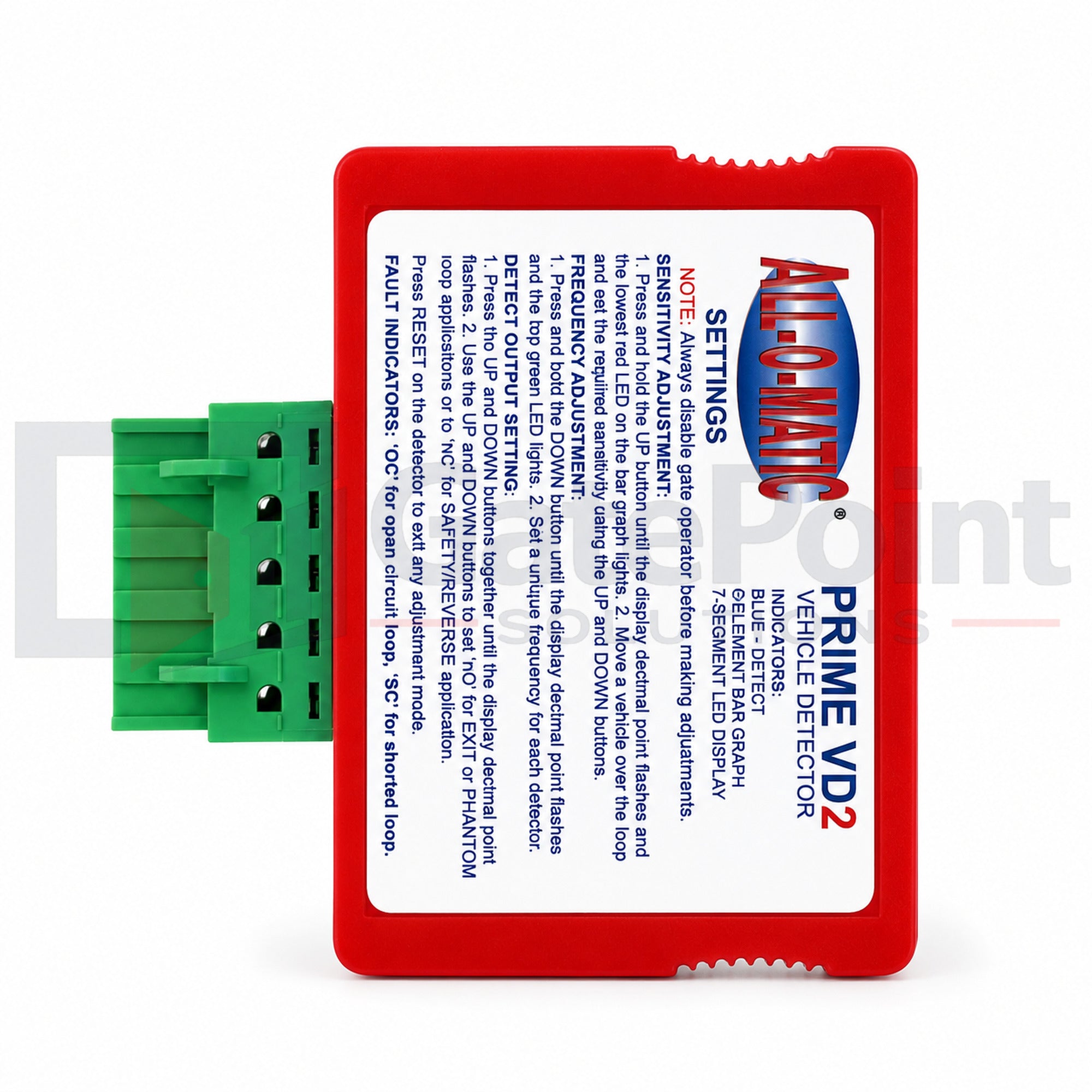 All-O-Matic PRIME VD2 Digital Dual-Channel Vehicle Loop Detector with Real-Time Diagnostics