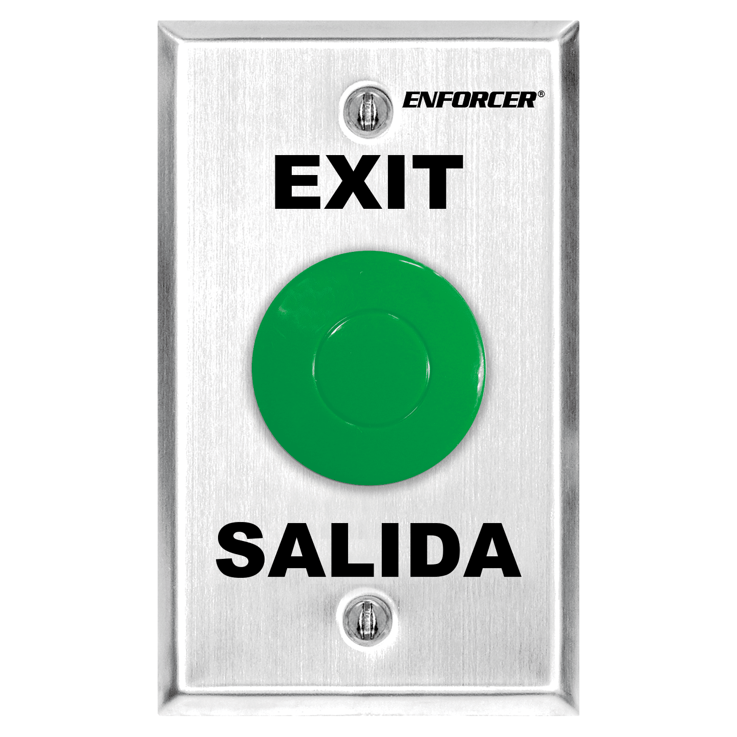 Weather-Resistant Mushroom-Cap RTE Plate, “Exit” & “Salida,” SPDT