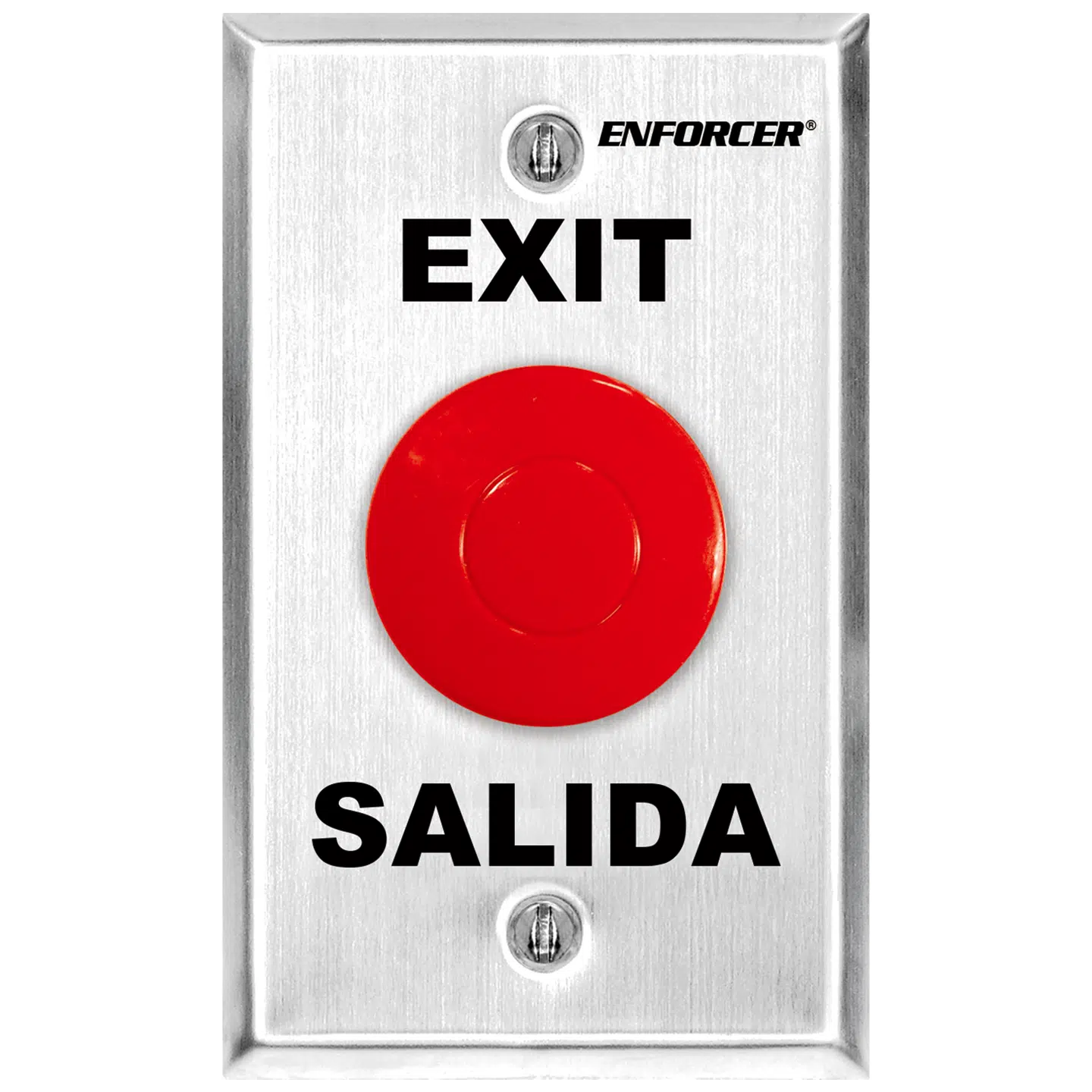 Weather-Resistant Mushroom-Cap RTE Plate, “Exit” & "Salida," SPDT