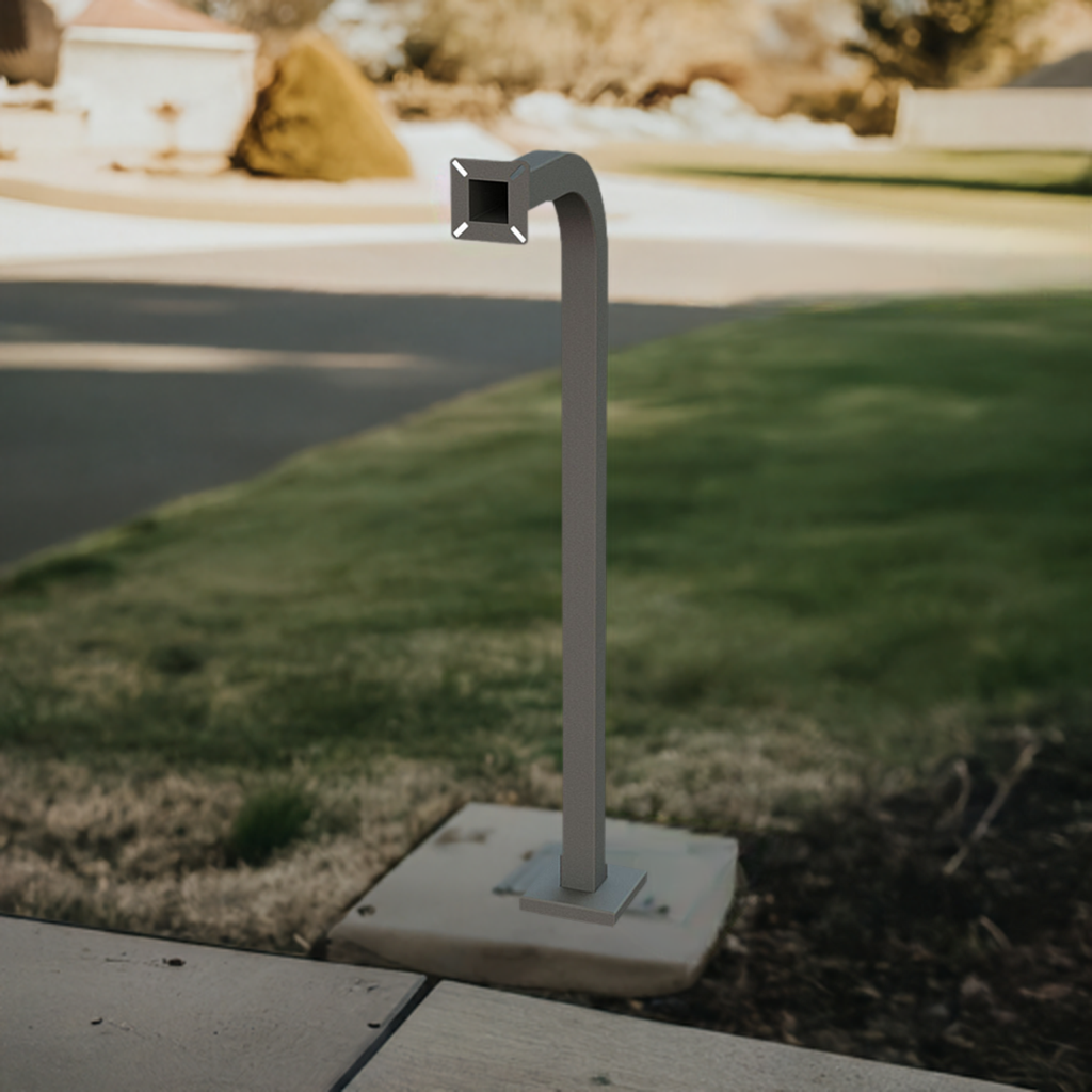 Security Brands 18-42A Aluminum Gooseneck Pedestal 42 Inches High (Pad Mounted)