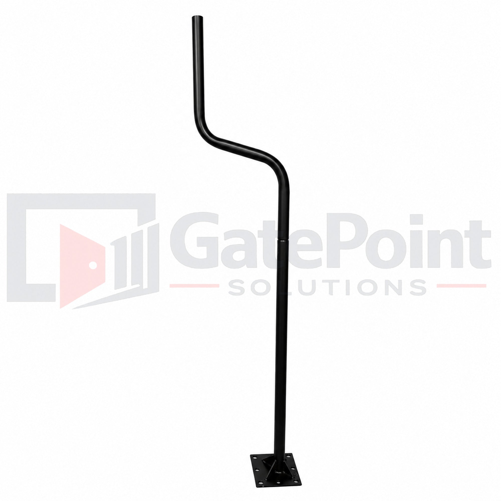 EMX 94" S-Shaped RFID Reader Stanchion – 3-Piece, 2" OD Schedule 40 Steel, Black Powder-Coated, Made in USA