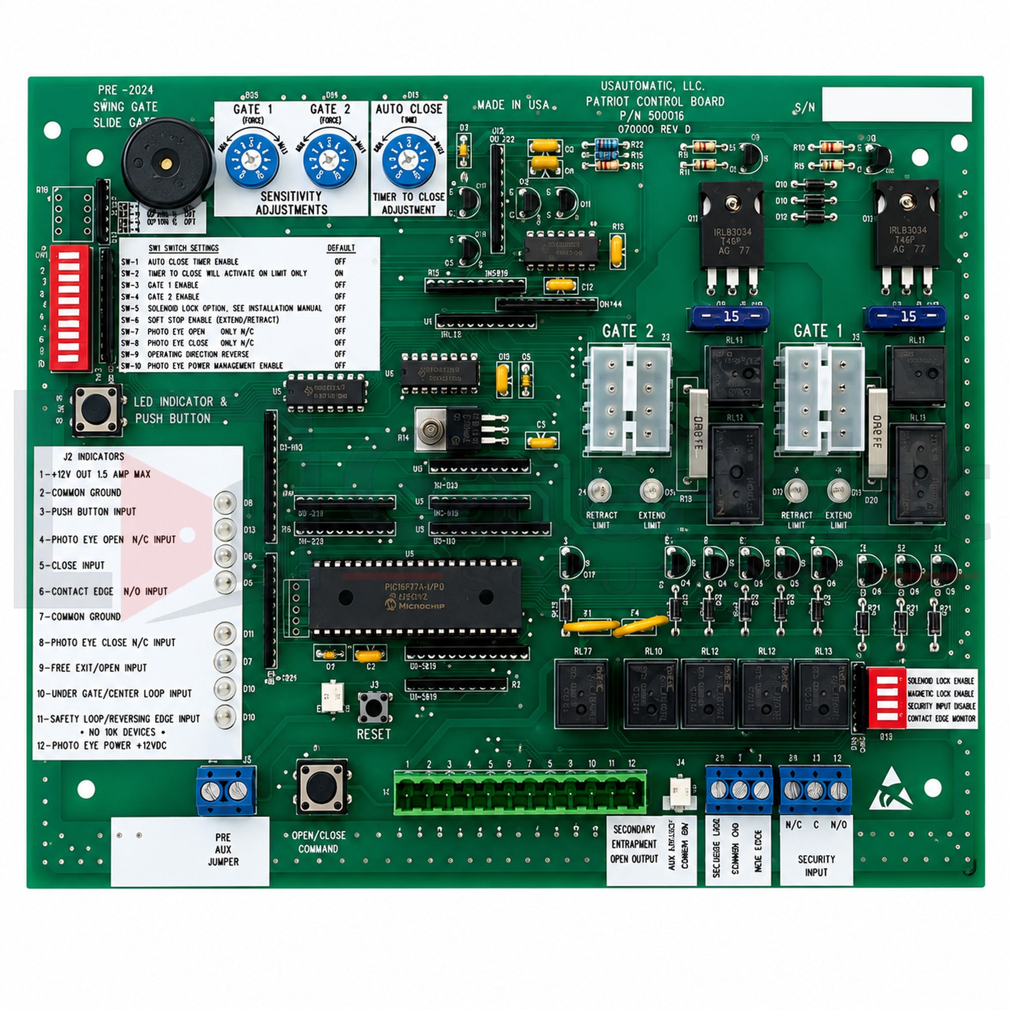 US Automatic 500016 Patriot Control Board Pre 2016 - Green