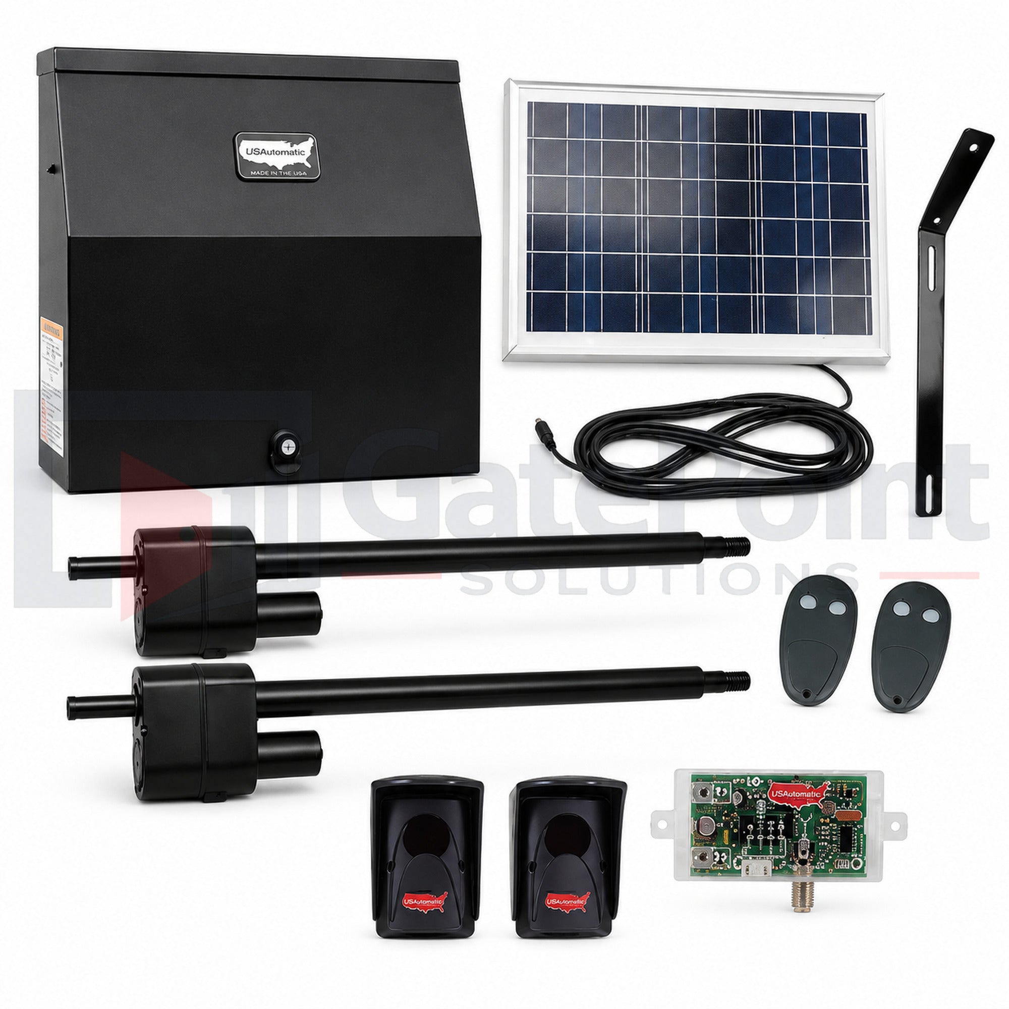 US Automatic Patriot 2 Solar Dual Swing Gate Operator